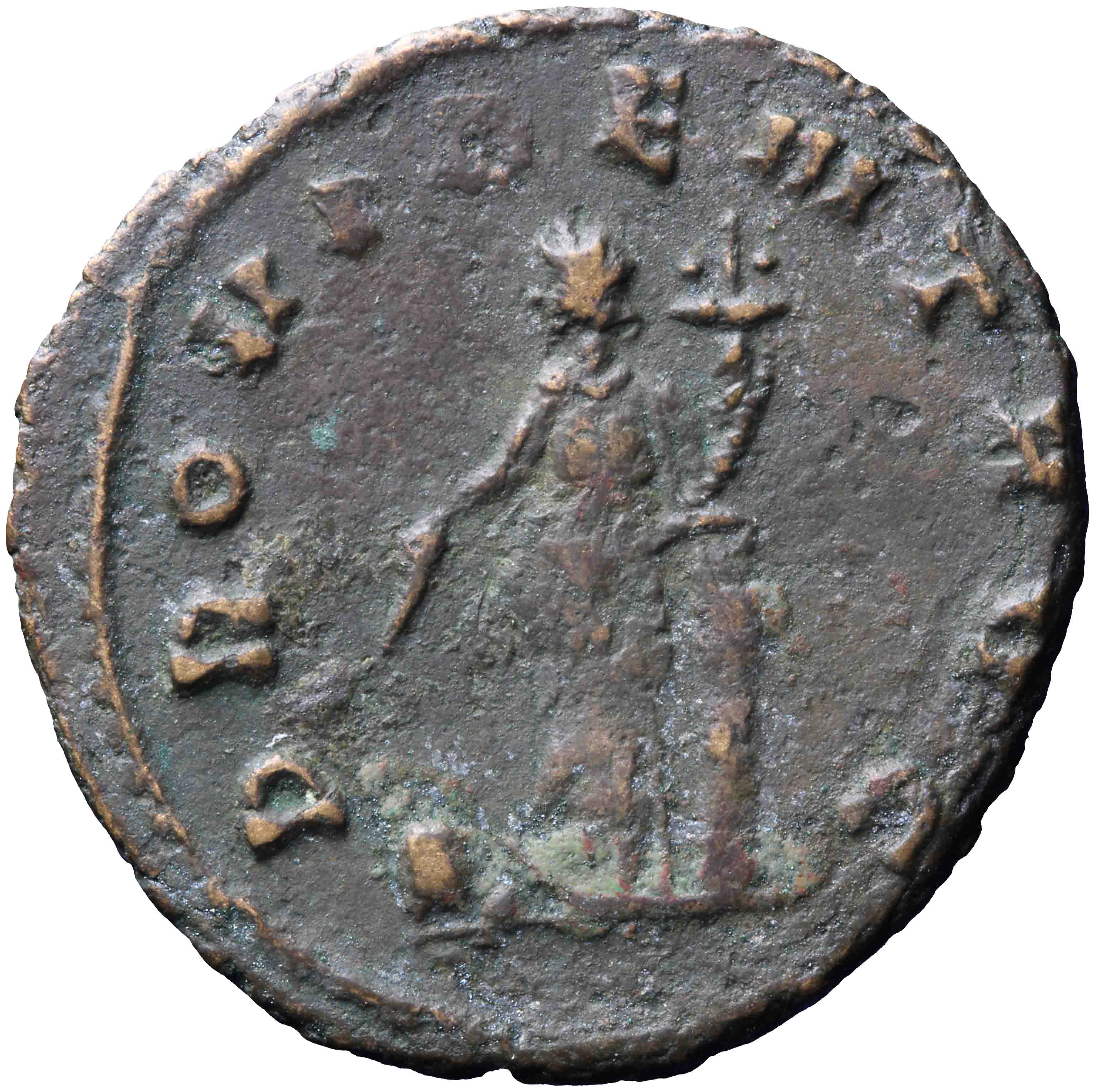 Afbeelding van de keerzijde. antoninianus. Inventarisnummer:RO-09008