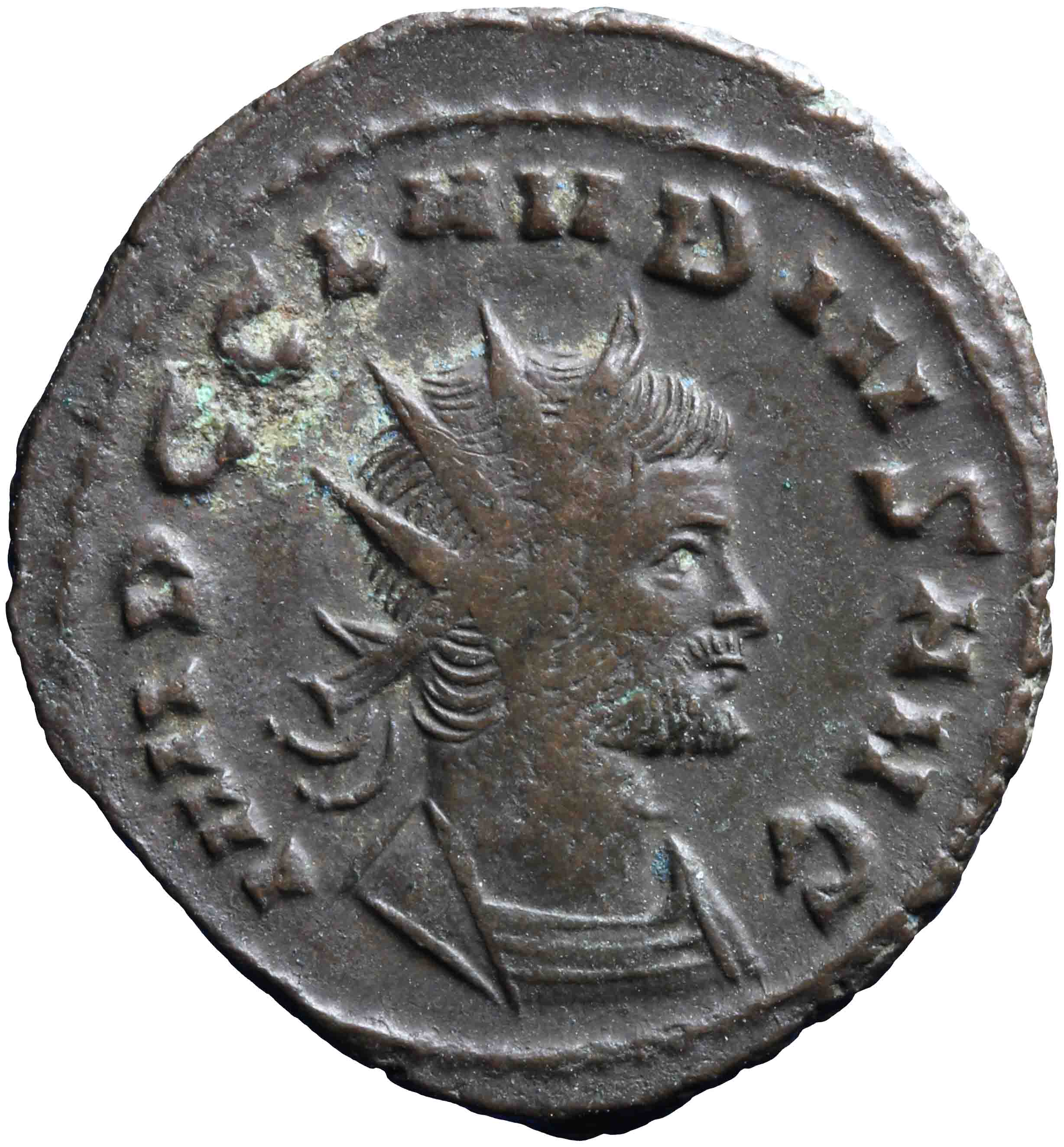 Afbeelding van de voorzijde. antoninianus. Inventarisnummer:RO-09028