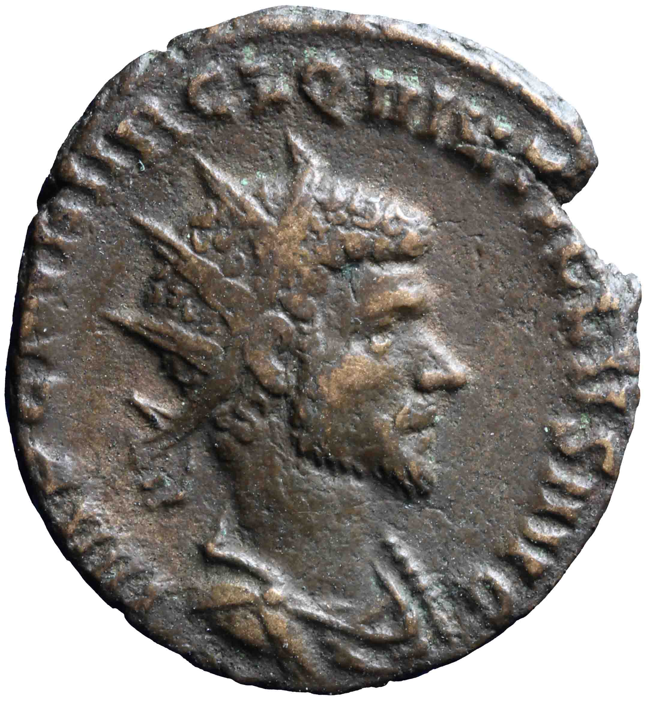 Afbeelding van de voorzijde. antoninianus. Inventarisnummer:RO-09075