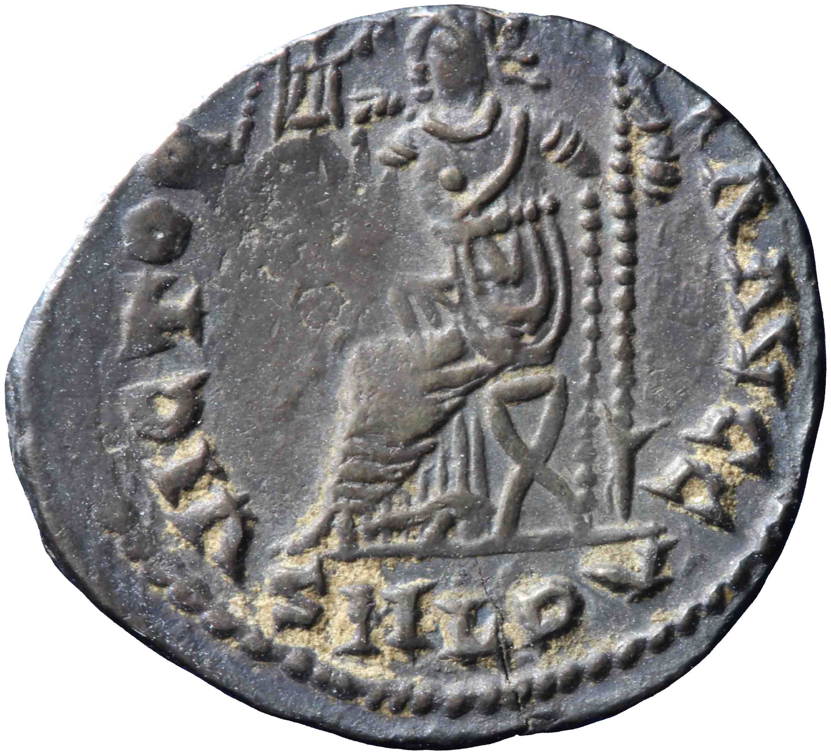 Afbeelding van de keerzijde. siliqua. Inventarisnummer:RO-12860