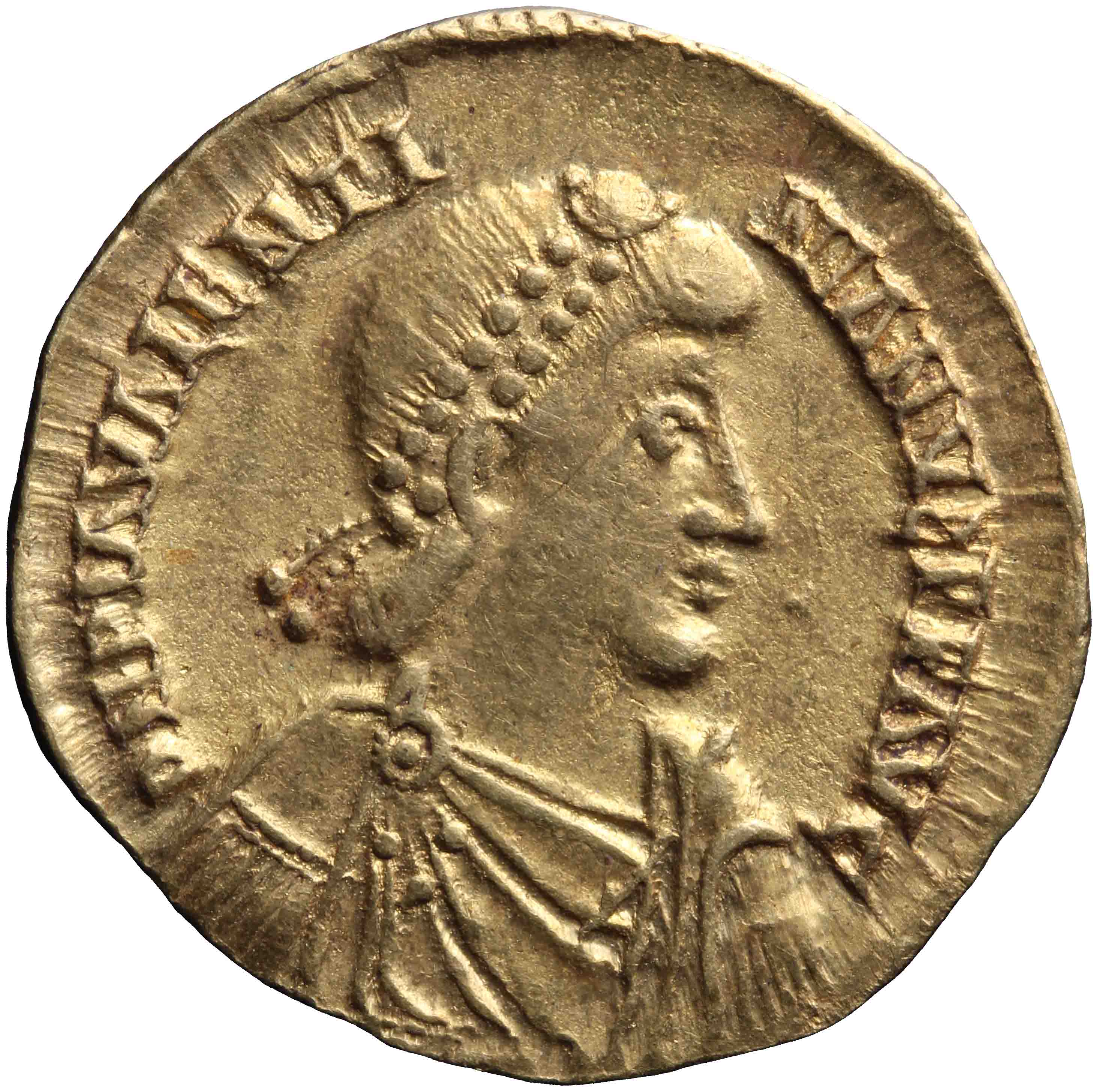 Afbeelding van de voorzijde. solidus. Inventarisnummer:RO-12868