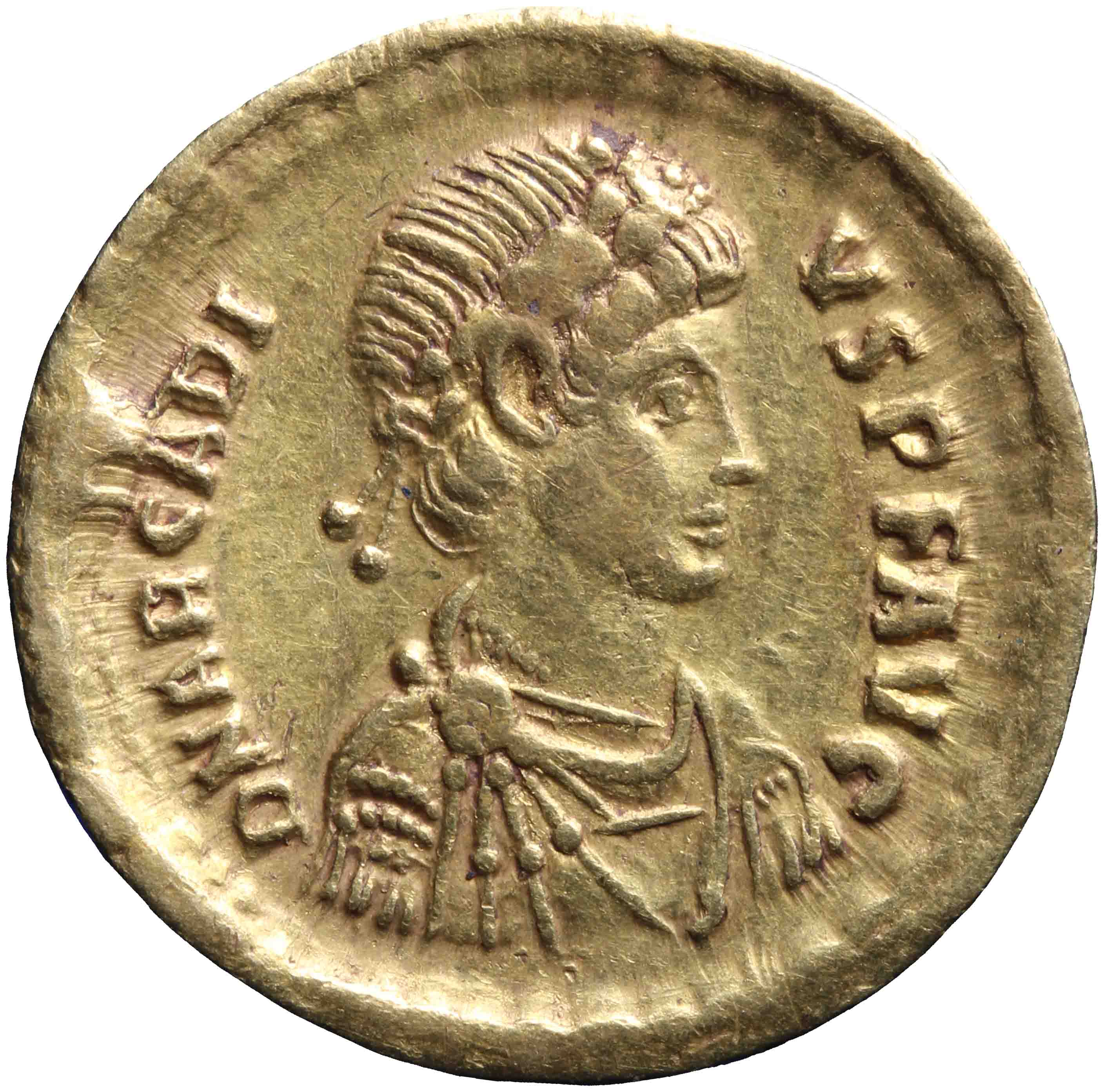 Afbeelding van de voorzijde. solidus. Inventarisnummer:RO-12893