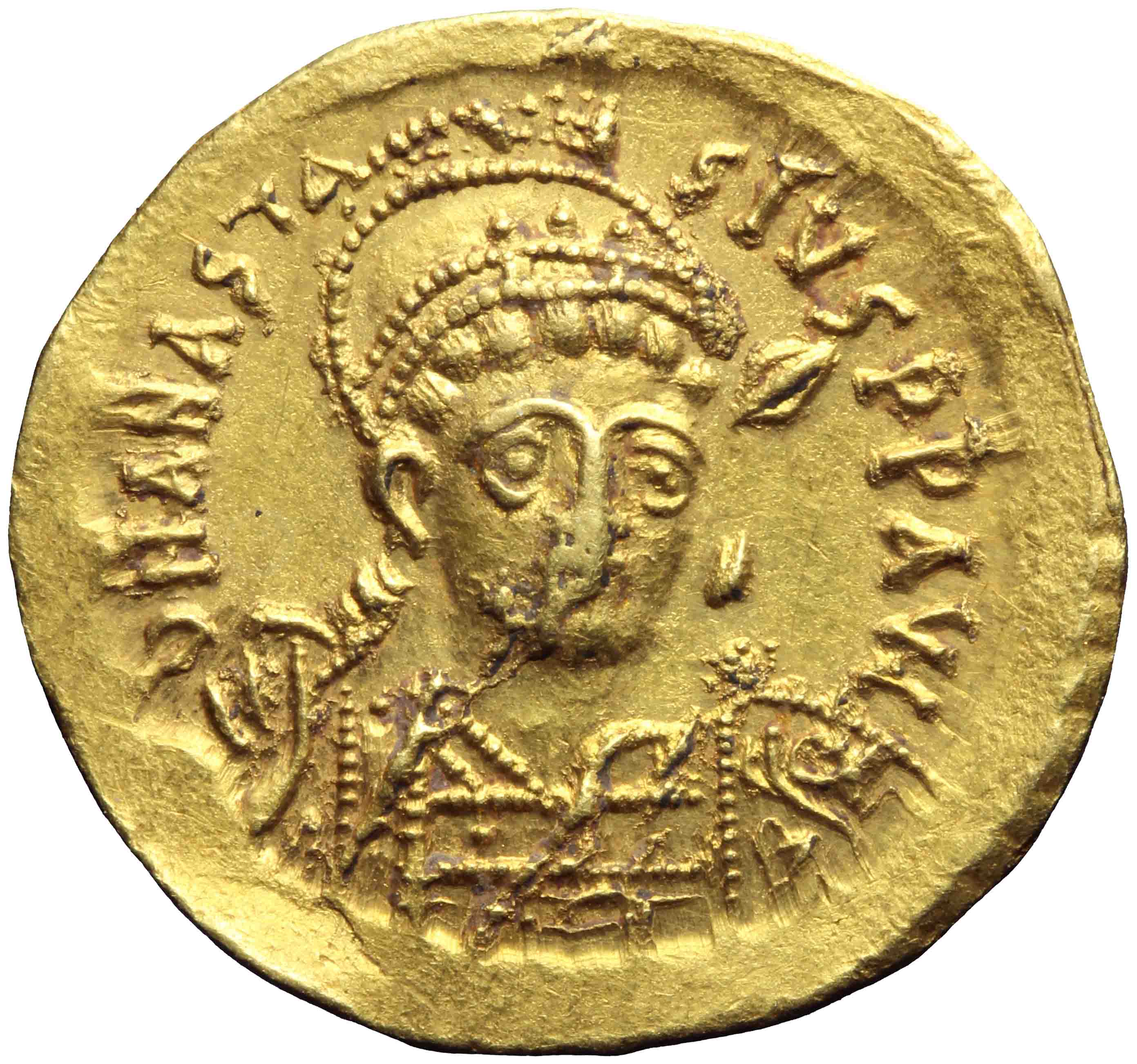 Afbeelding van de voorzijde. solidus. Inventarisnummer:RO-13049