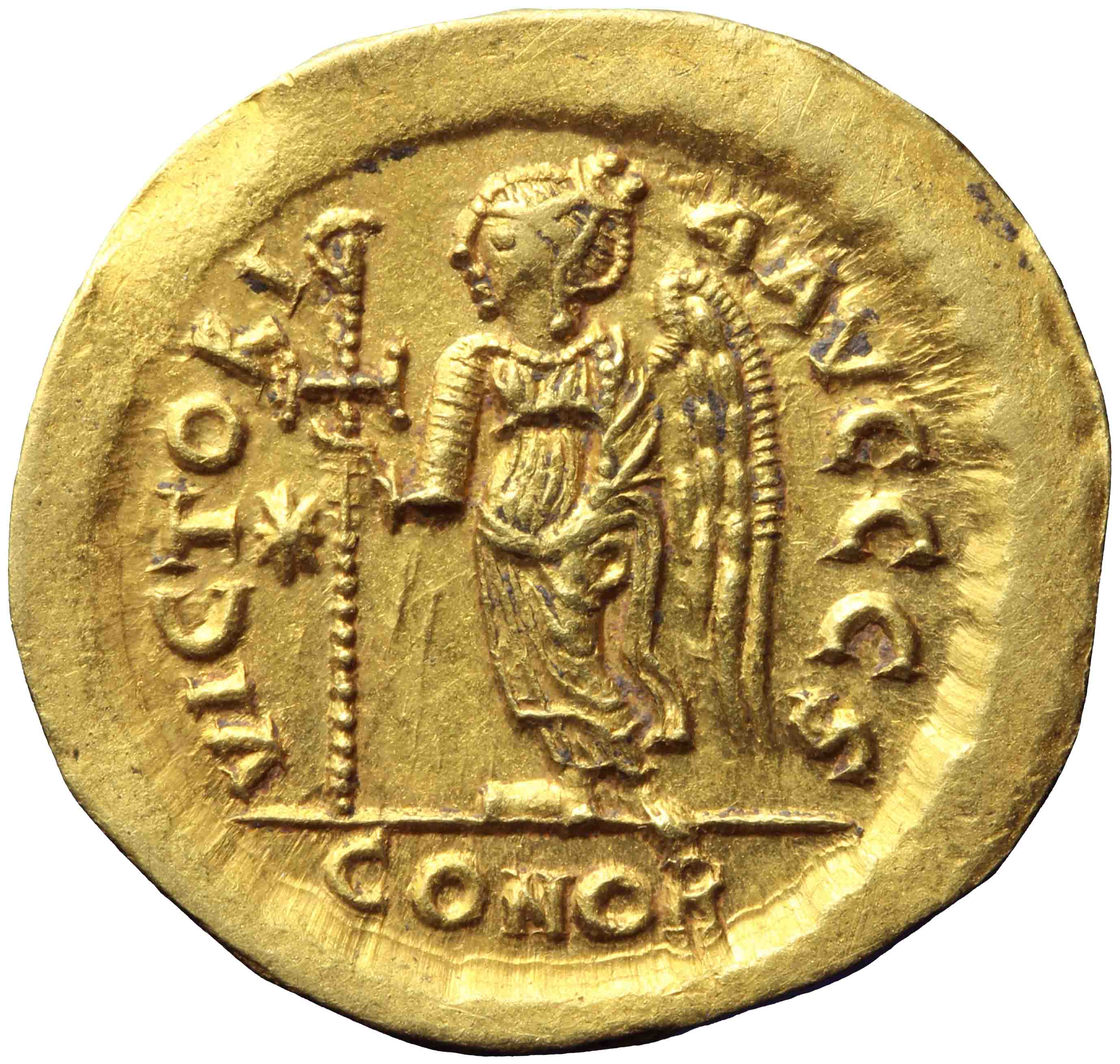 Afbeelding van de keerzijde. solidus. Inventarisnummer:RO-13049