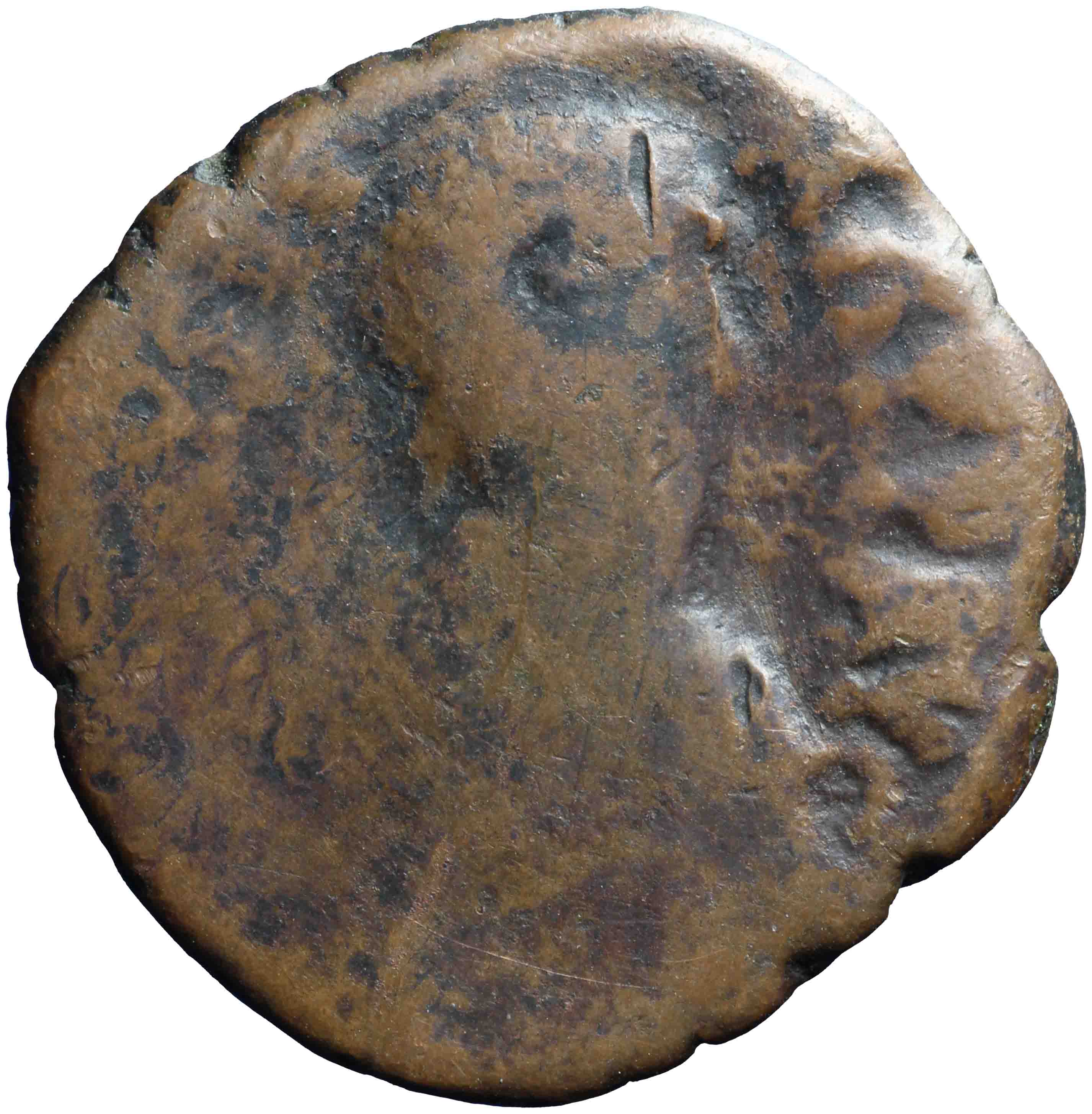 Afbeelding van de voorzijde. follis. Inventarisnummer:RO-13073