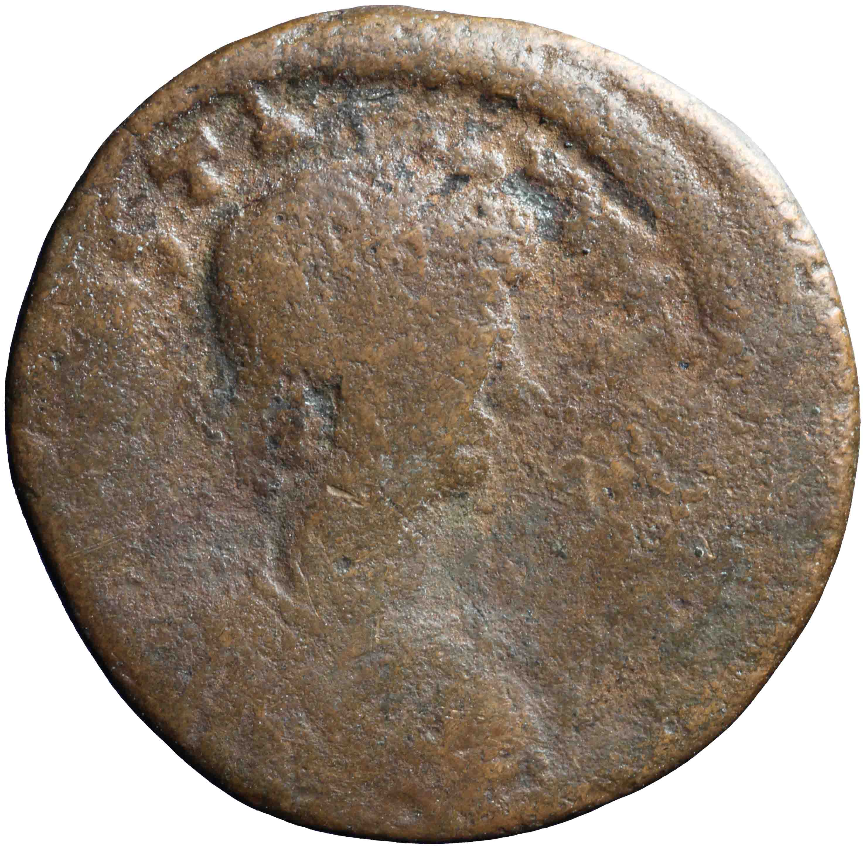 Afbeelding van de voorzijde. follis. Inventarisnummer:RO-13078