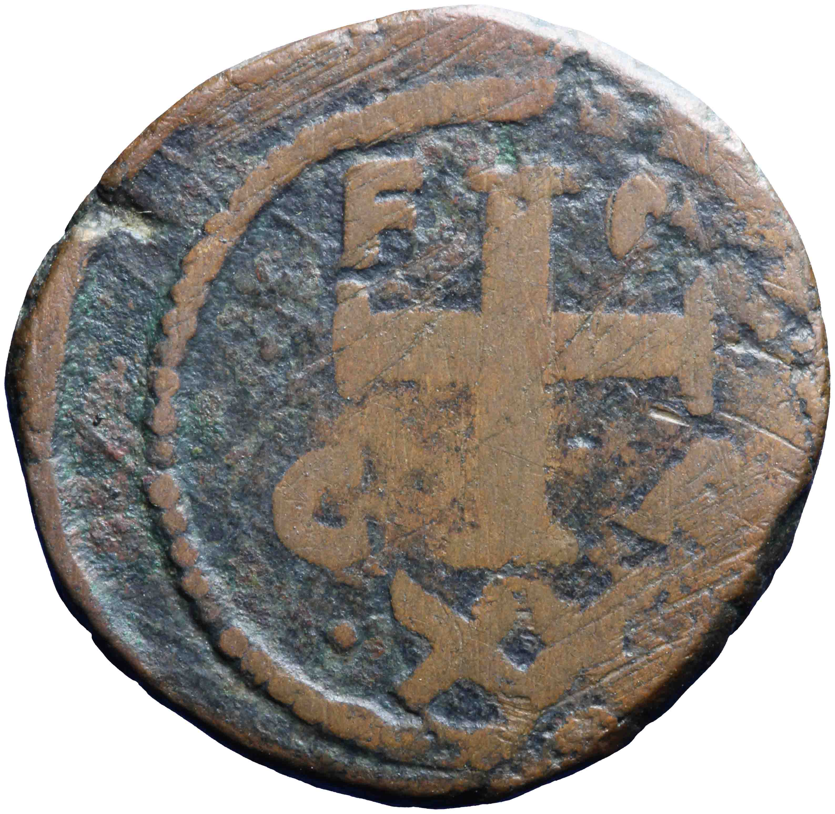 Image of the reverse. 1/2 follis. Inventory number:RO-13493