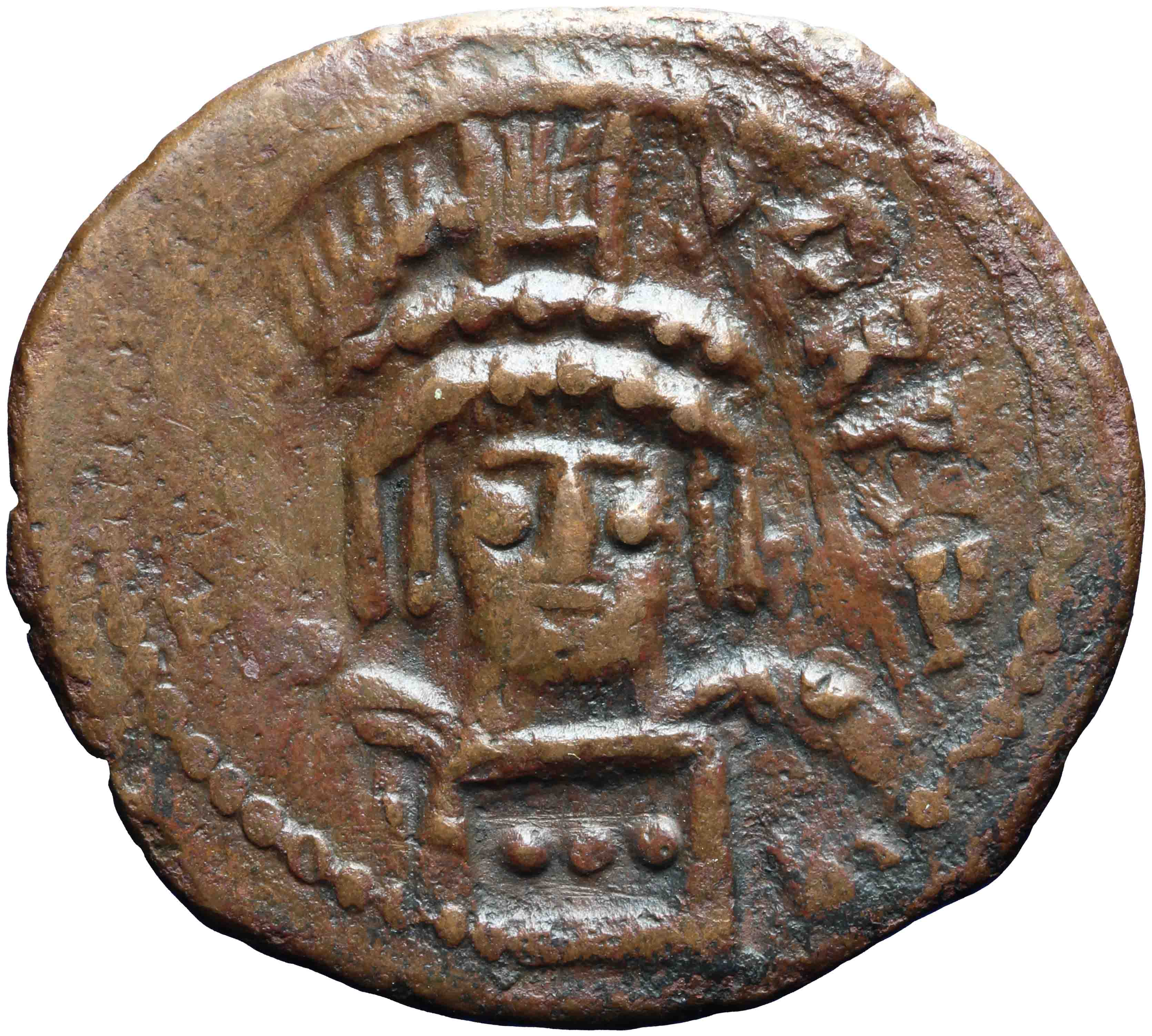 Afbeelding van de voorzijde. follis. Inventarisnummer:RO-13535