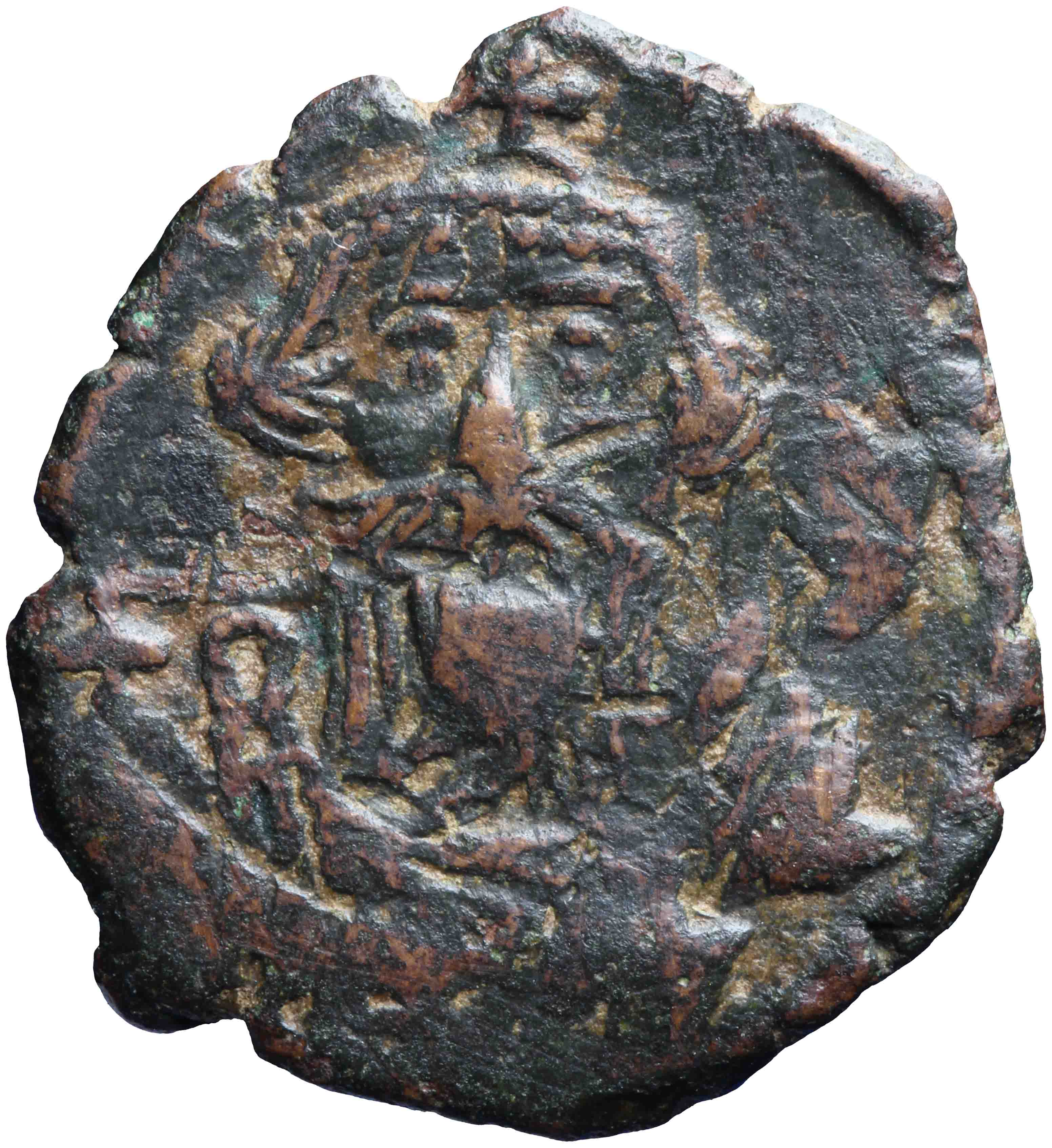 Afbeelding van de voorzijde. follis. Inventarisnummer:RO-13646