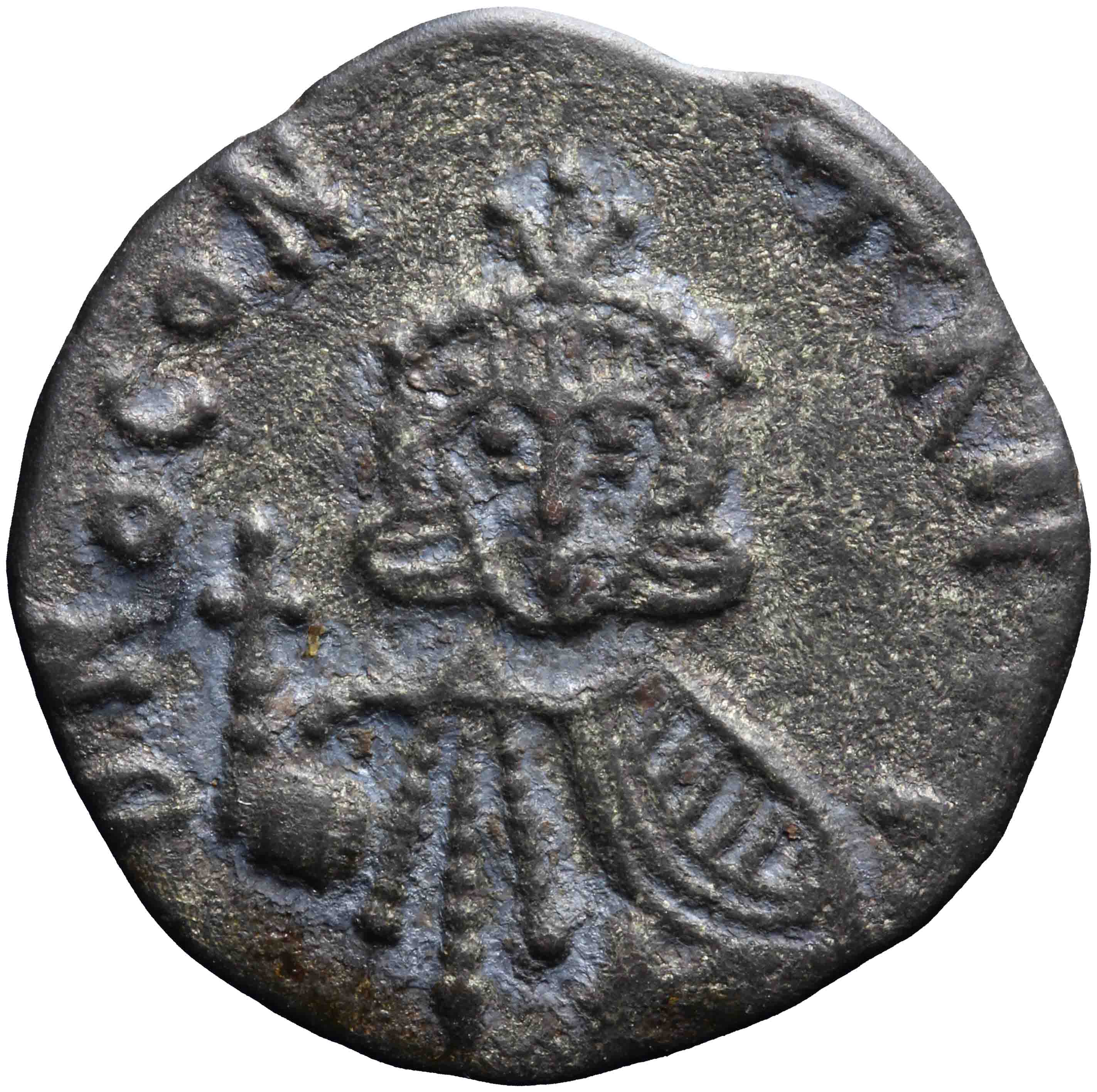 Afbeelding van de voorzijde. AE solidus. Inventarisnummer:RO-13717