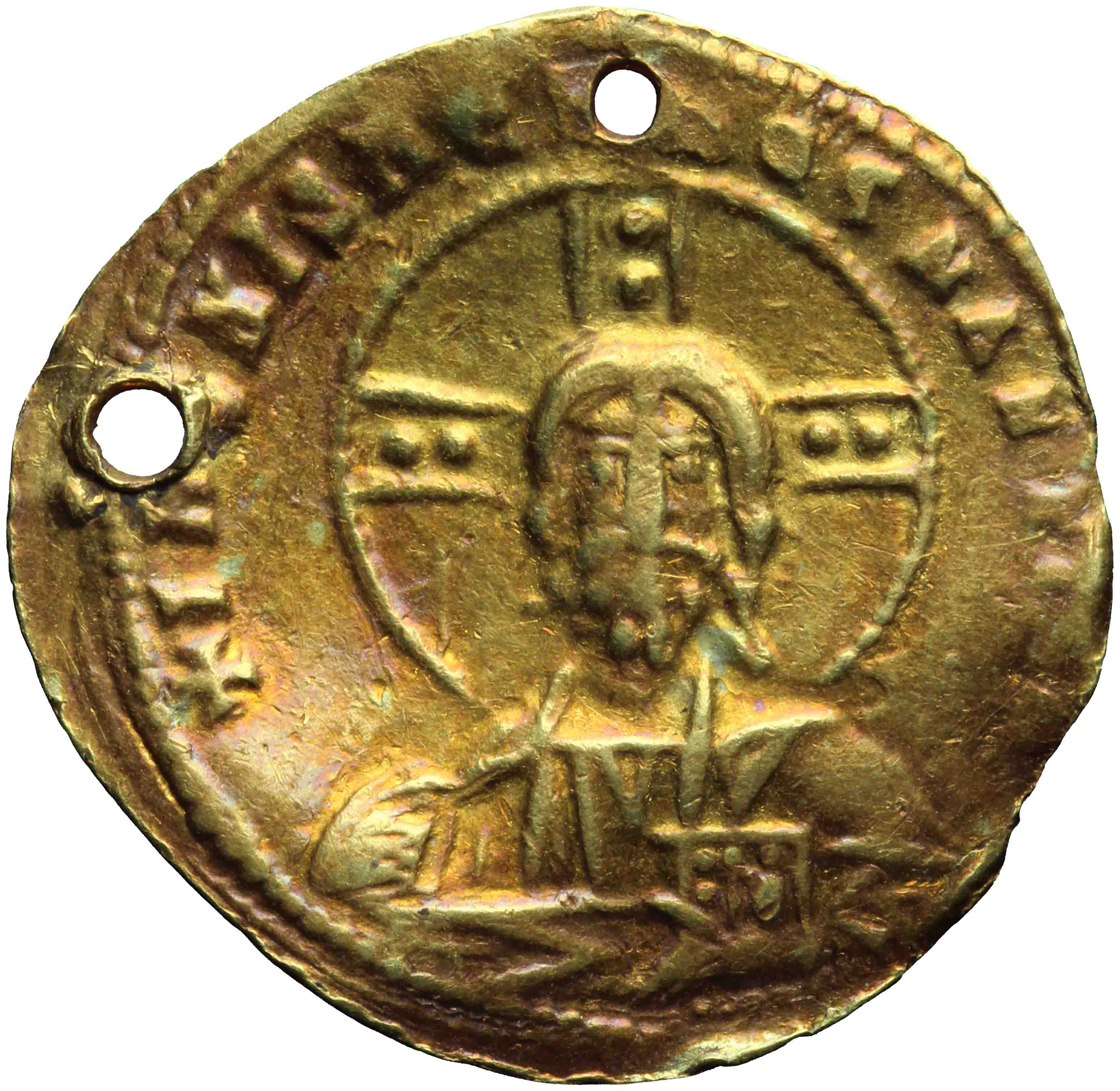 Afbeelding van de voorzijde. histamenon nomisma. Inventarisnummer:RO-13785