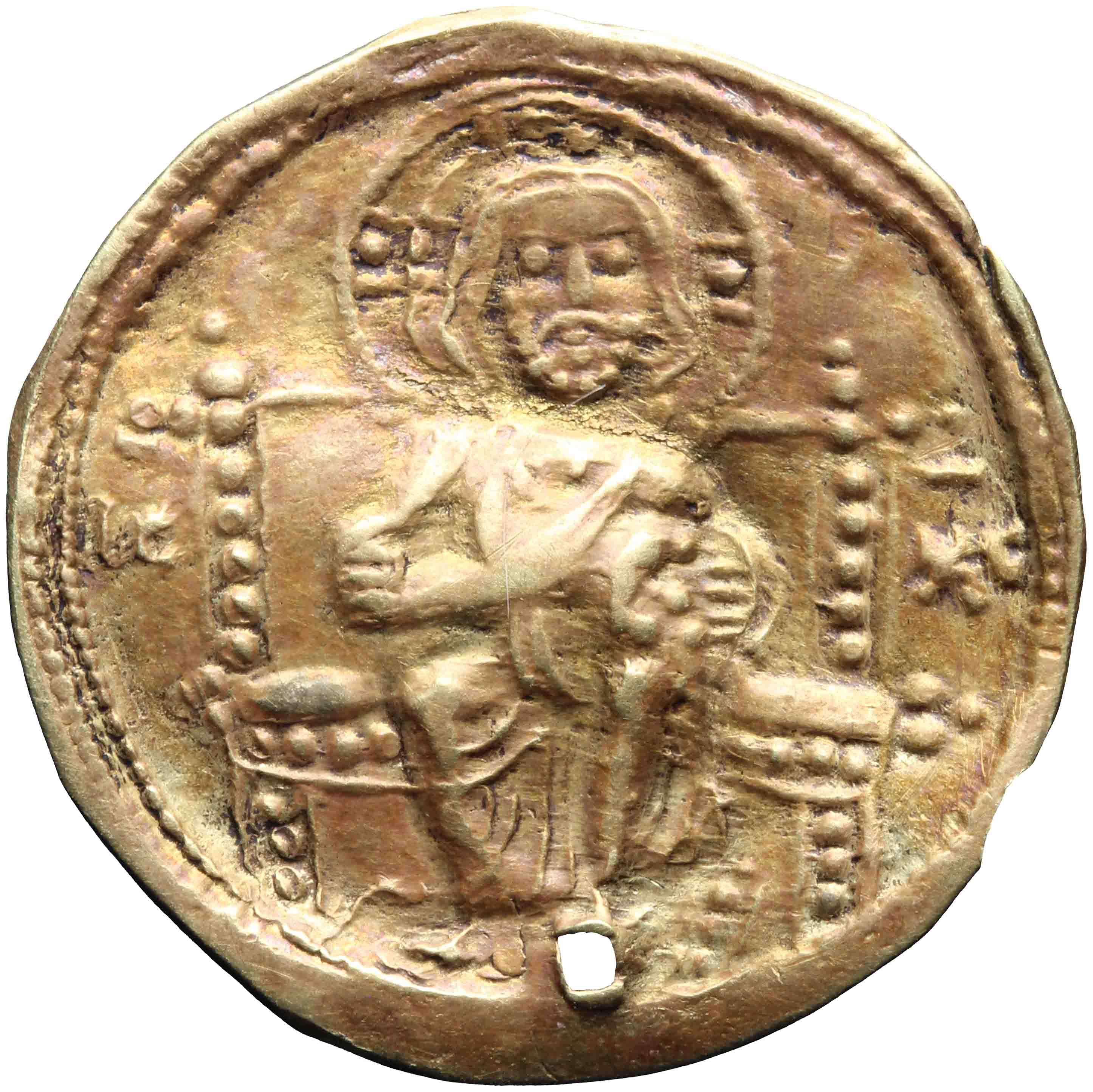 Afbeelding van de voorzijde. histamenon nomisma. Inventarisnummer:RO-13835