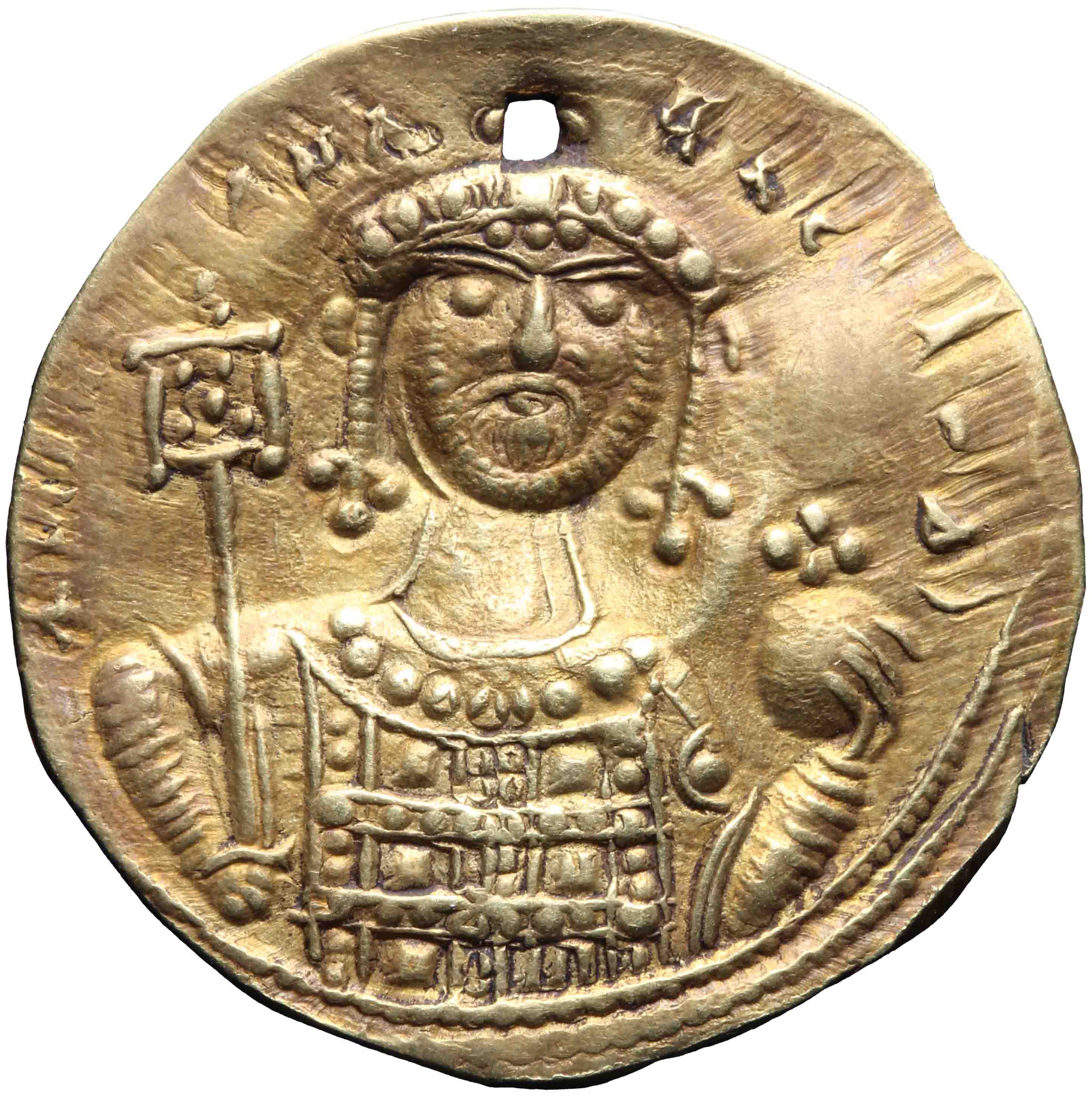 Afbeelding van de keerzijde. histamenon nomisma. Inventarisnummer:RO-13835