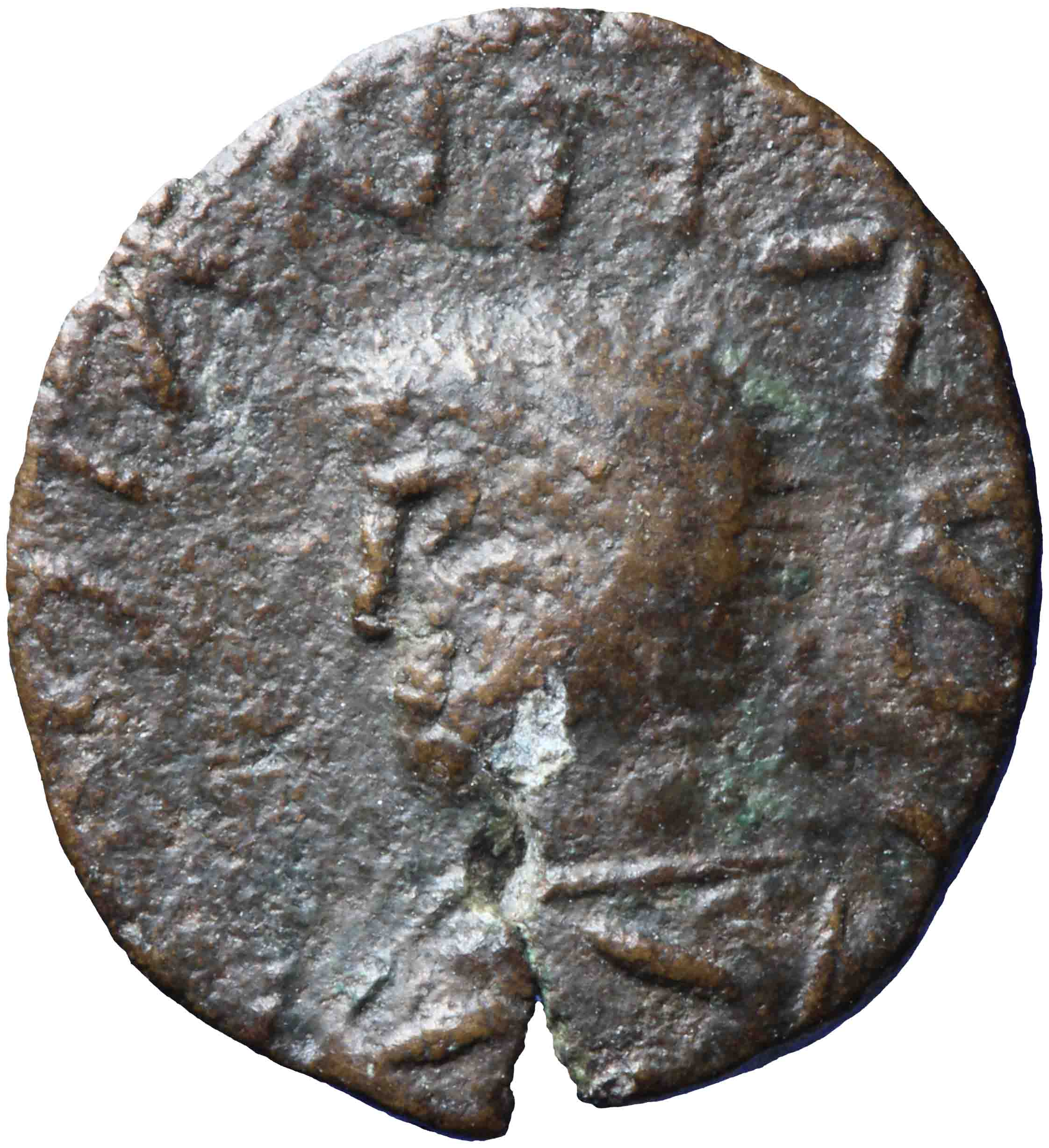 Afbeelding van de voorzijde. nummus. Inventarisnummer:RO-17260