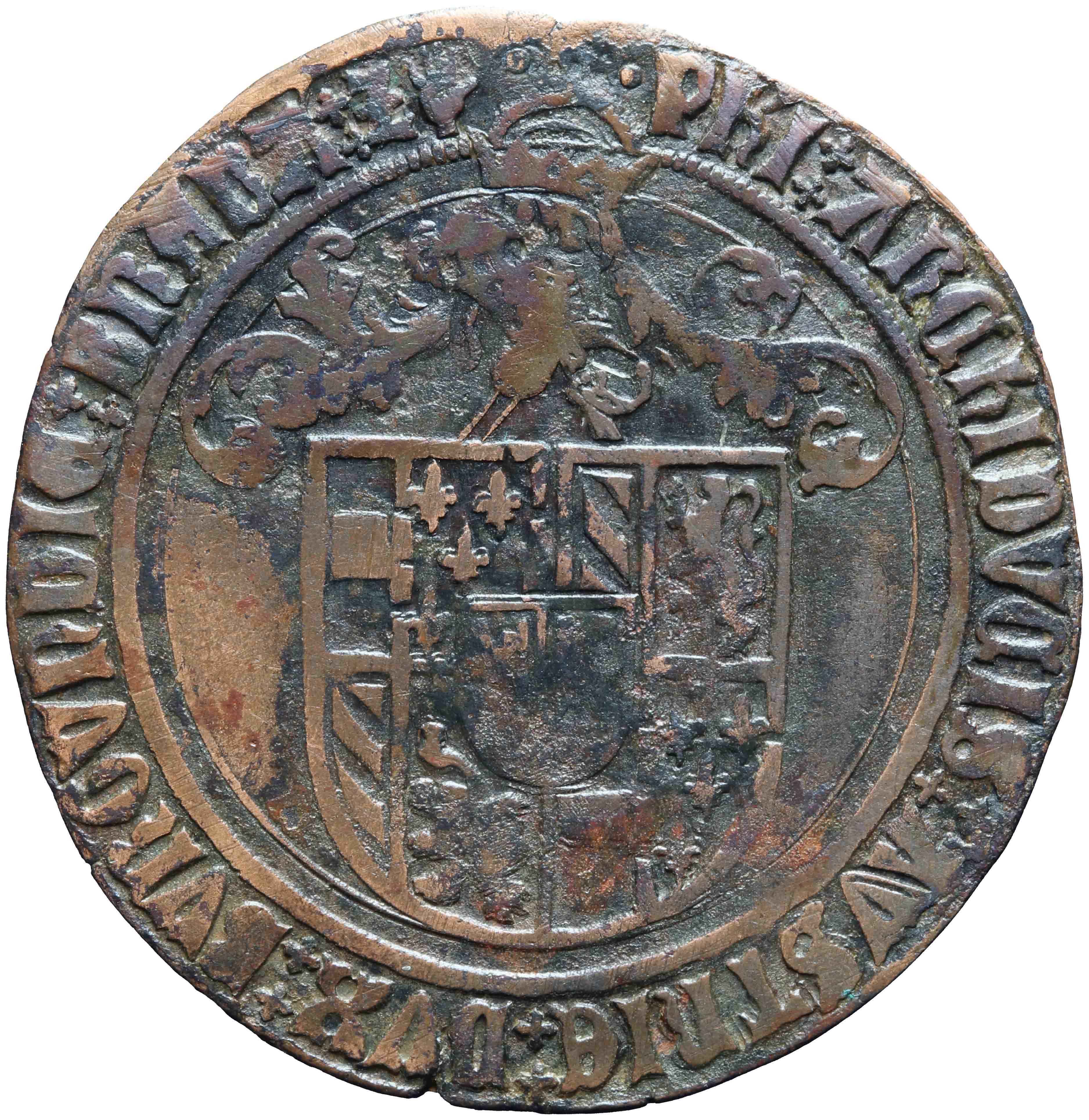 Afbeelding van de keerzijde. rekenpenning. Inventarisnummer:RP-00248