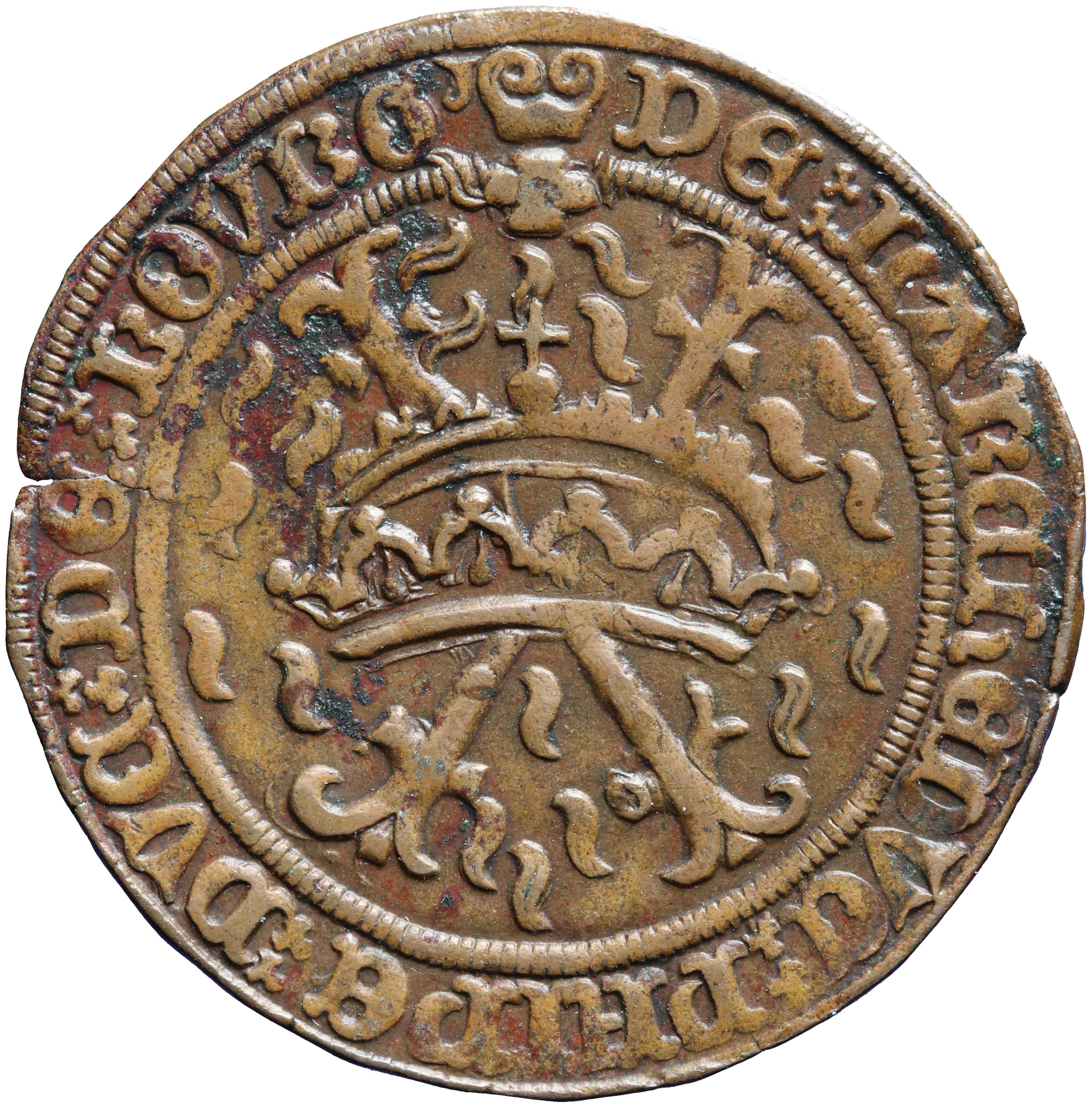 Afbeelding van de voorzijde. rekenpenning. Inventarisnummer:RP-00295