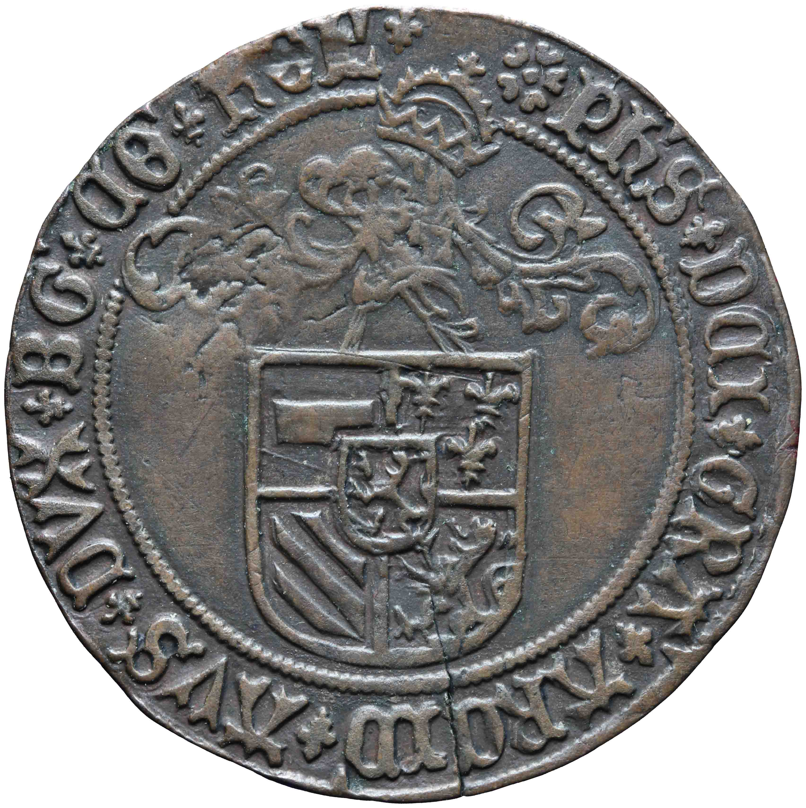 Afbeelding van de keerzijde. rekenpenning. Inventarisnummer:RP-00396