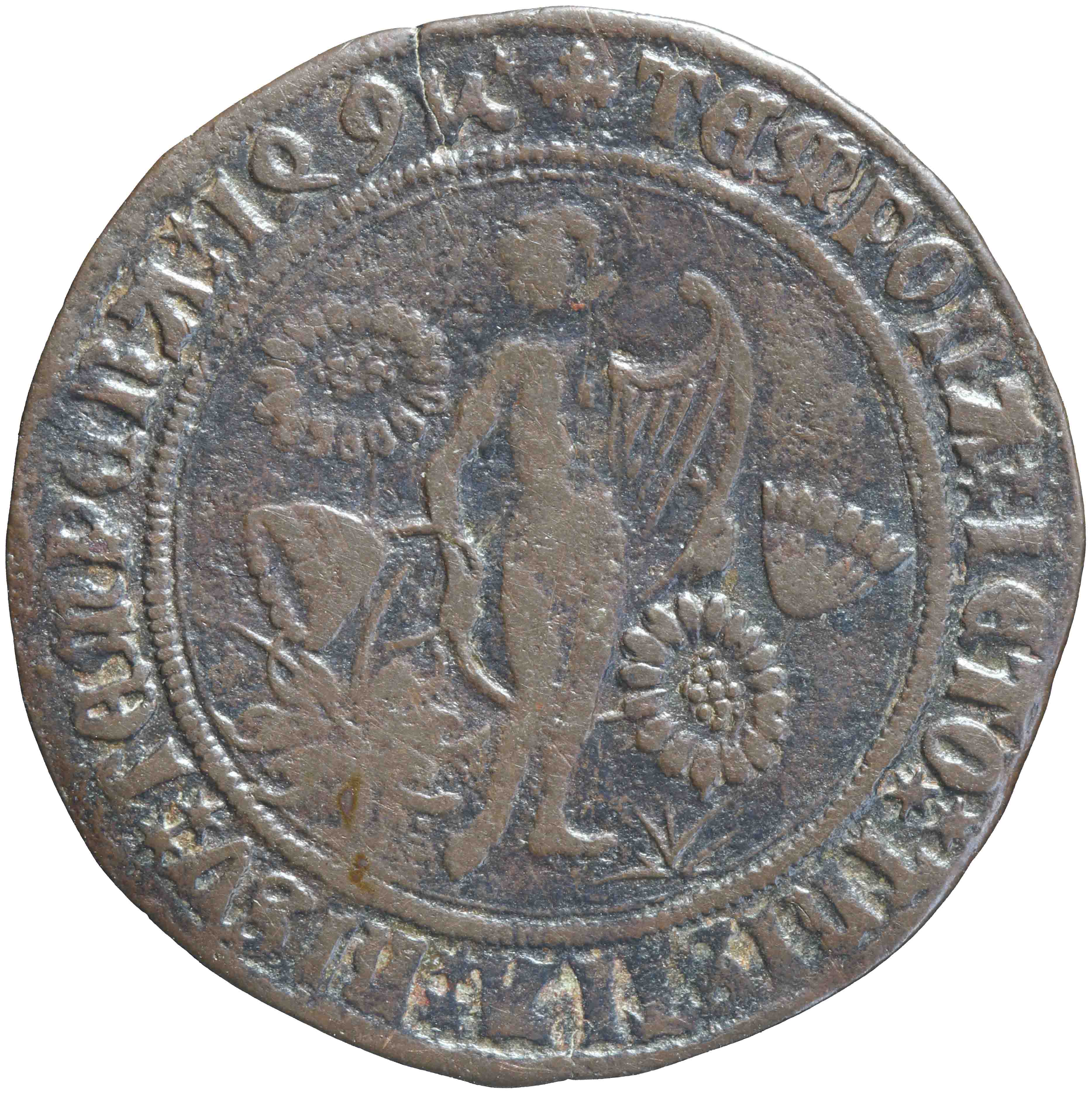Afbeelding van de keerzijde. rekenpenning. Inventarisnummer:RP-00433