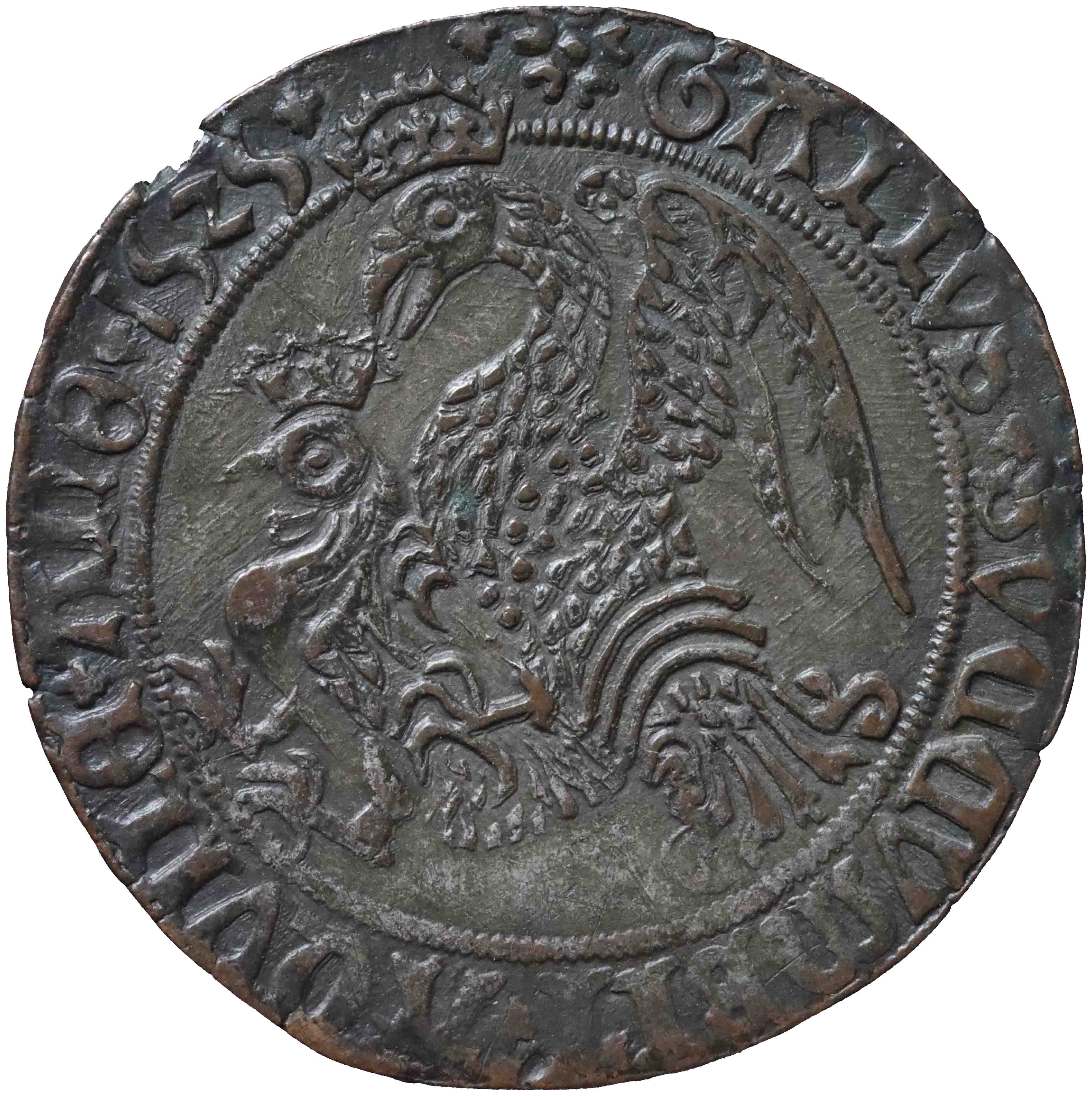 Afbeelding van de voorzijde. rekenpenning. Inventarisnummer:RP-00858