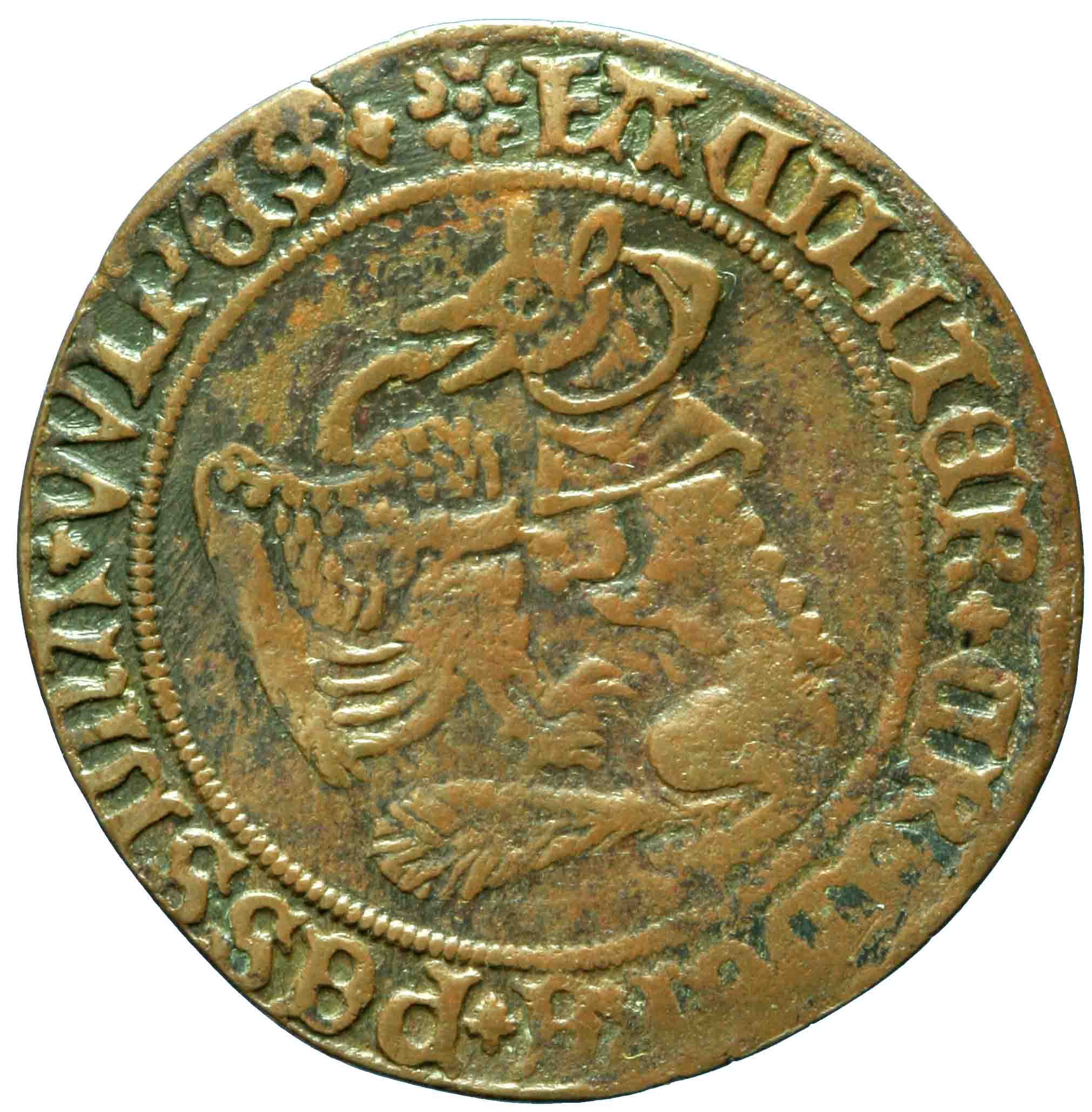 Afbeelding van de keerzijde. rekenpenning. Inventarisnummer:RP-00859