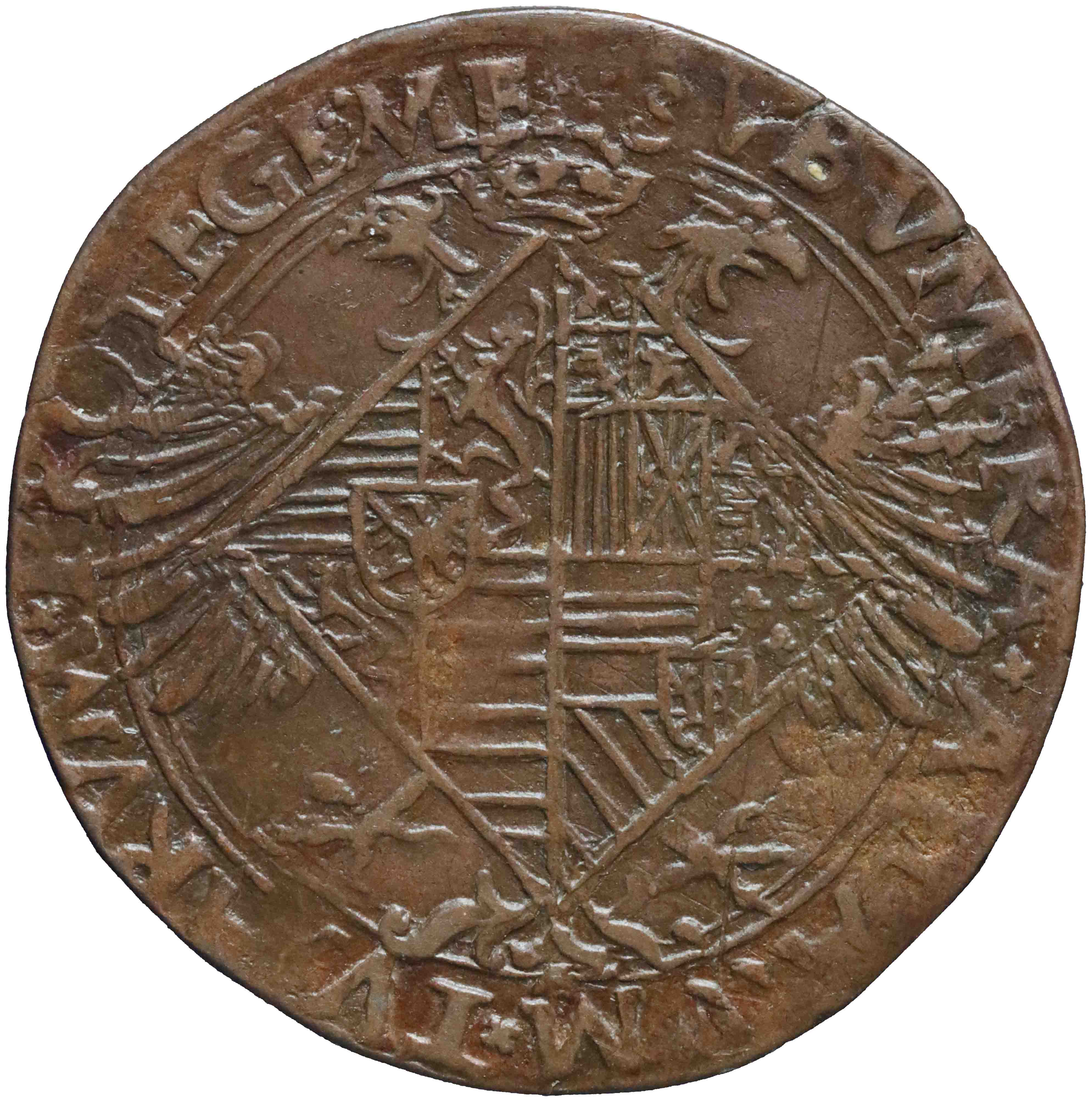 Afbeelding van de keerzijde. rekenpenning. Inventarisnummer:RP-00875