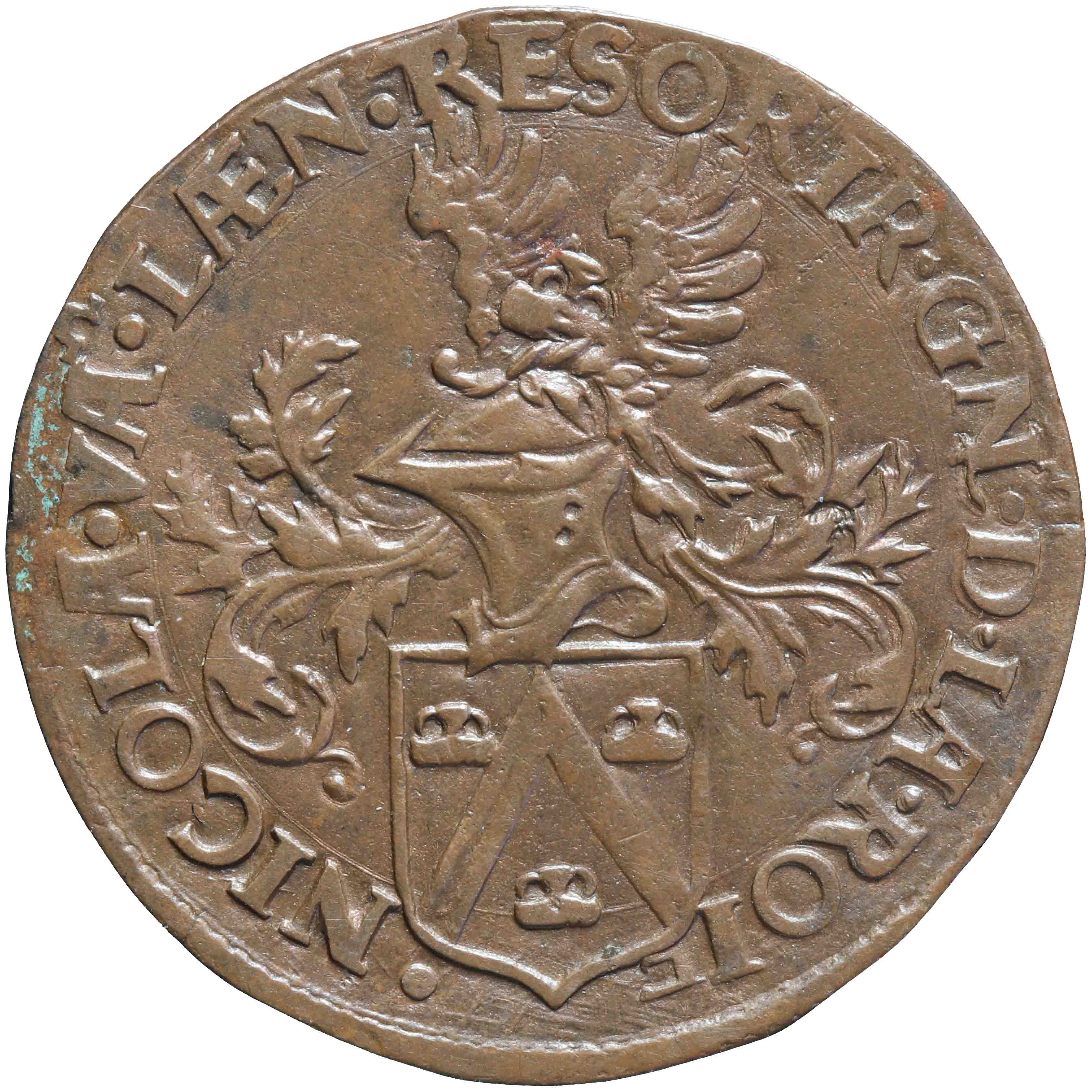 Afbeelding van de keerzijde. rekenpenning. Inventarisnummer:RP-00914