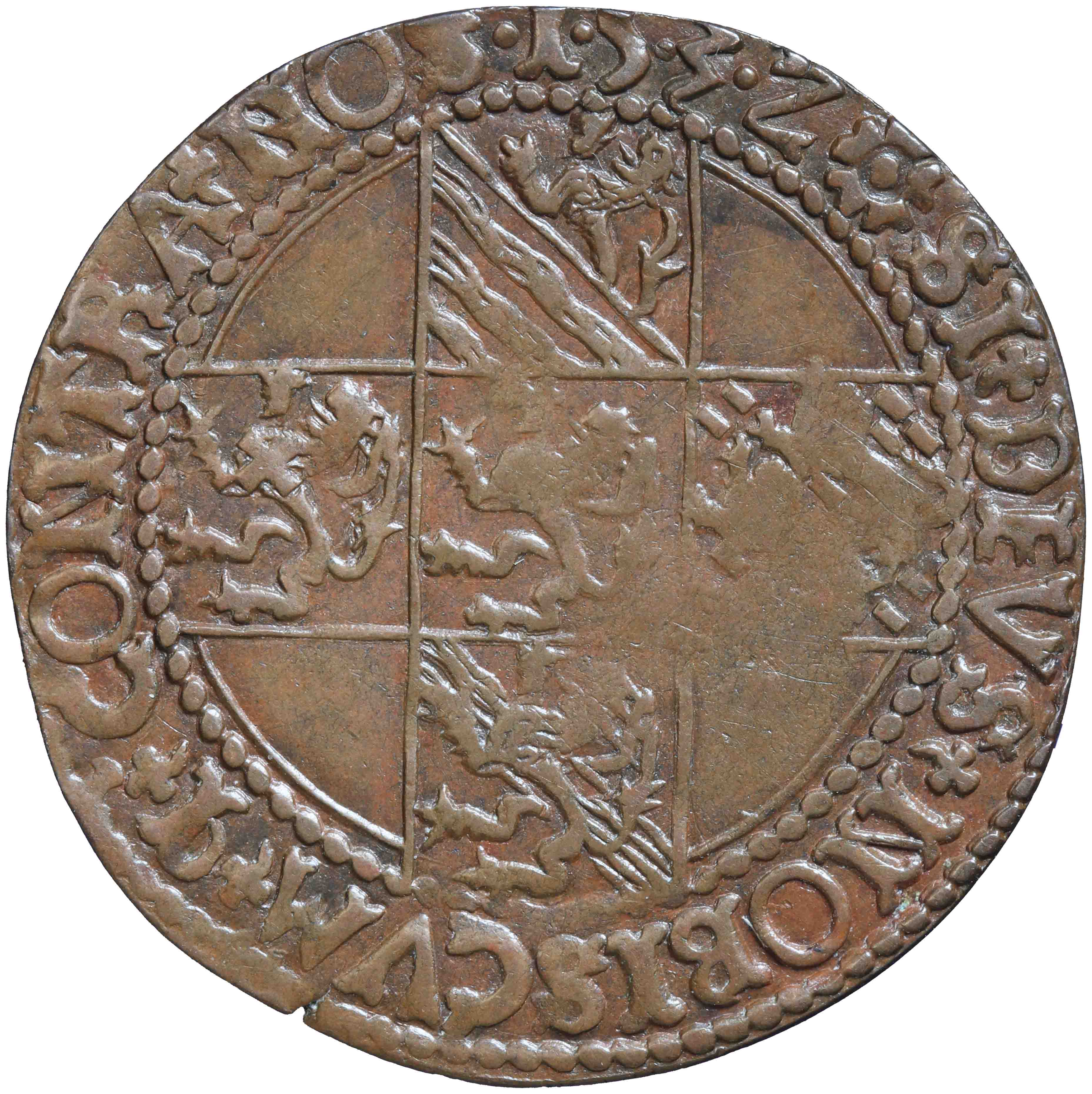 Afbeelding van de keerzijde. rekenpenning. Inventarisnummer:RP-00932