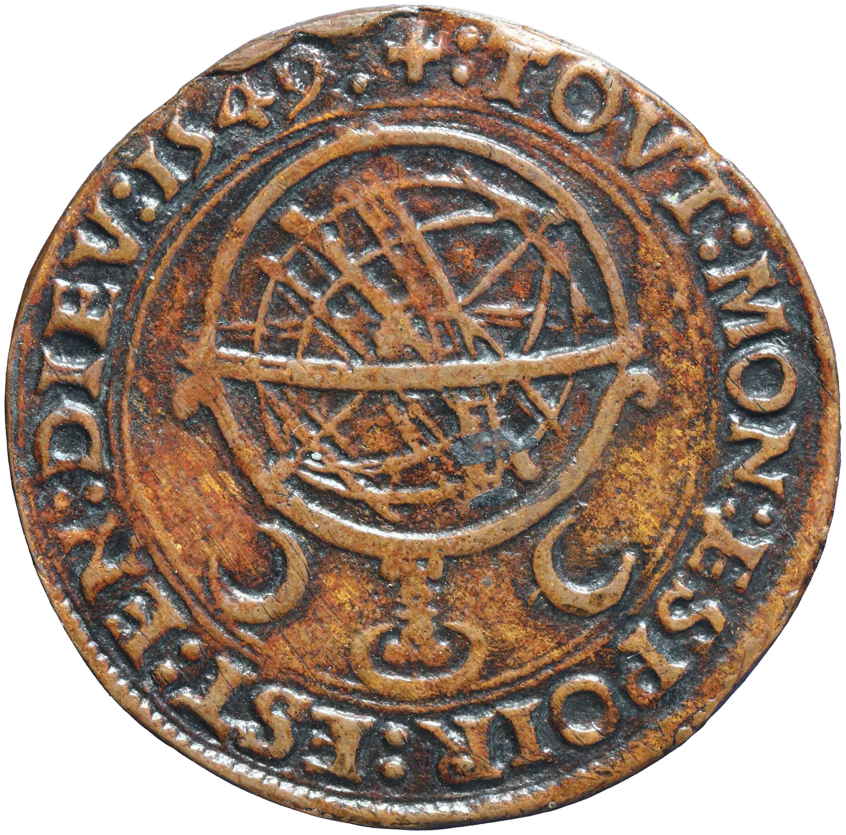 Afbeelding van de voorzijde. rekenpenning. Inventarisnummer:RP-01426