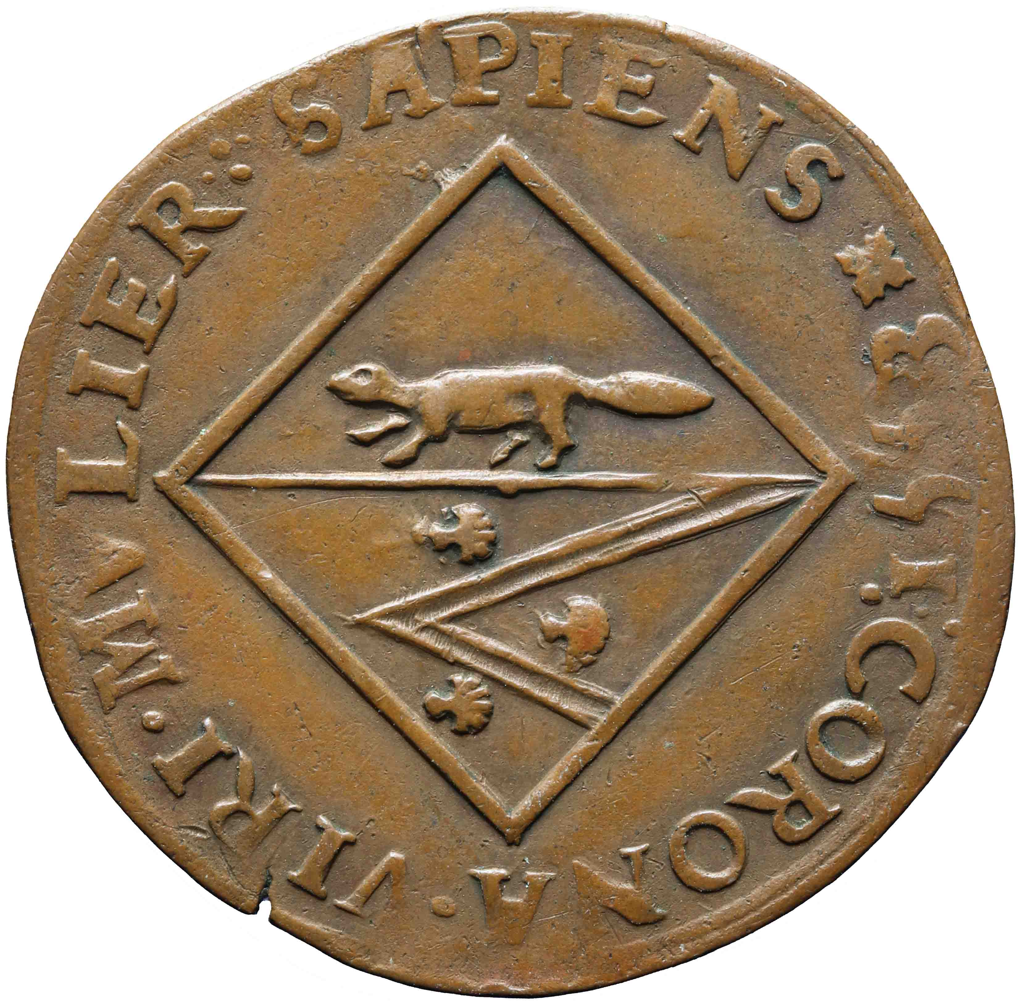 Image of the reverse. rekenpenning. Inventory number:RP-01572