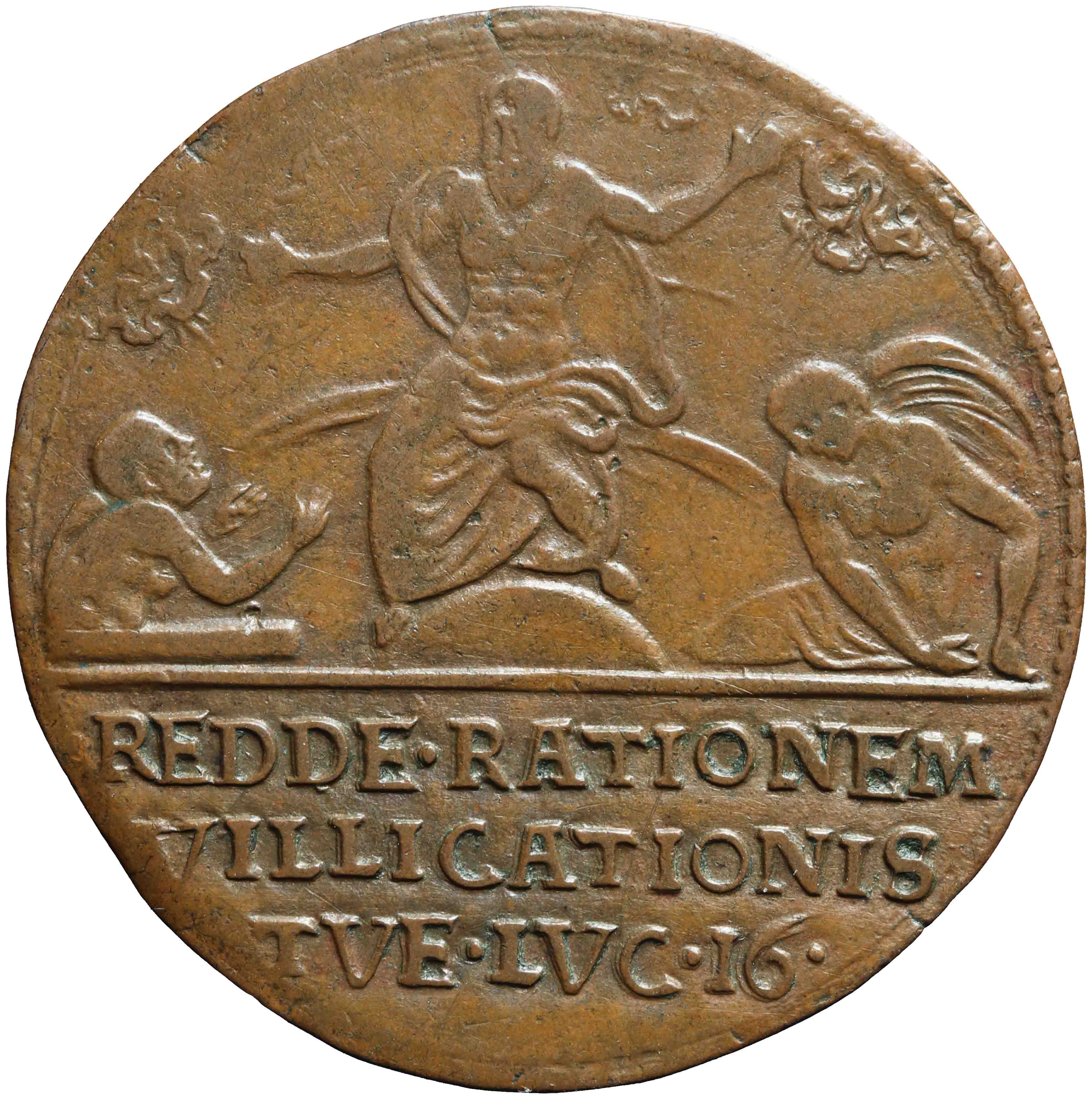 Afbeelding van de keerzijde. rekenpenning. Inventarisnummer:RP-01765
