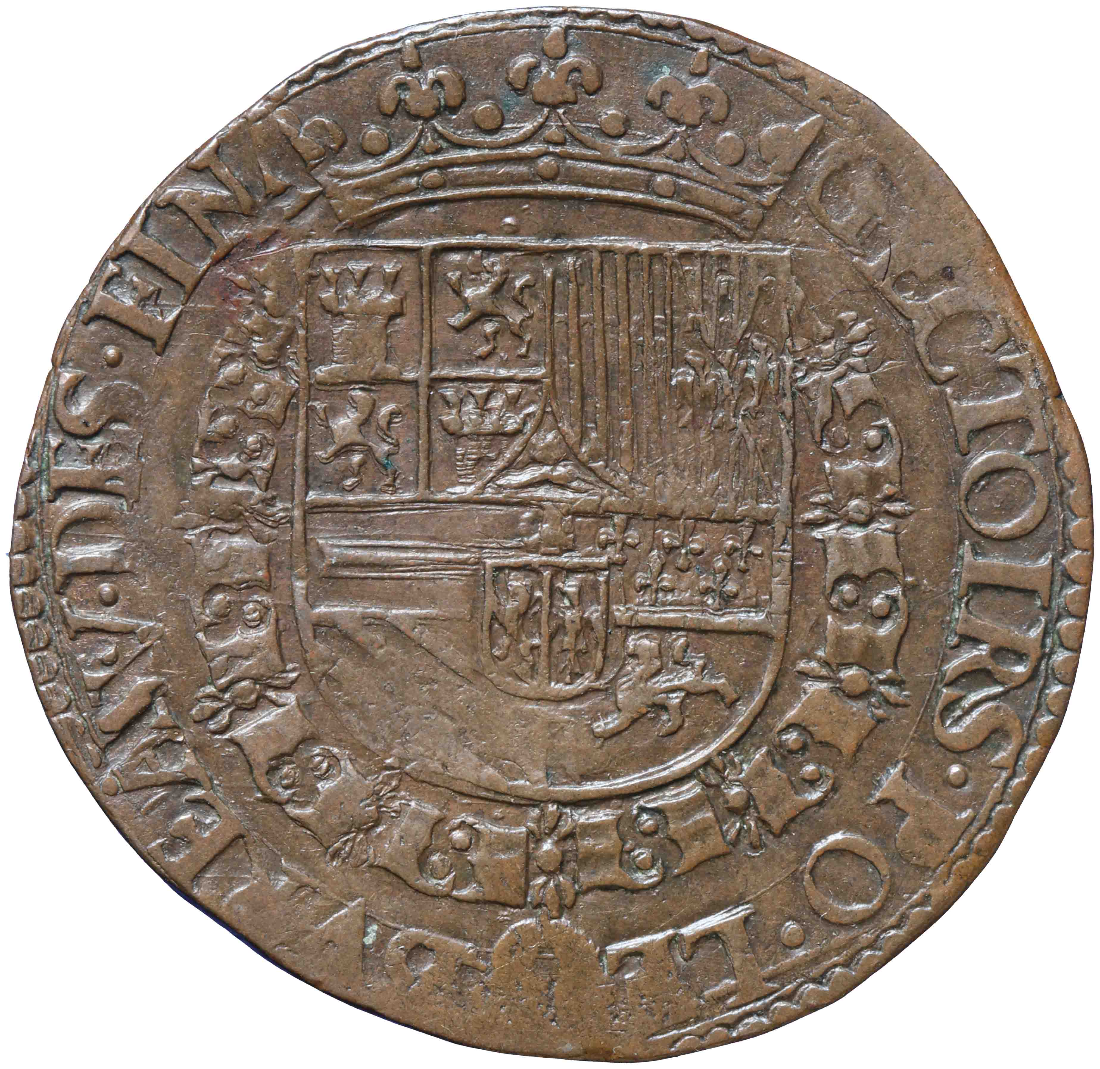 Afbeelding van de keerzijde. rekenpenning. Inventarisnummer:RP-01786
