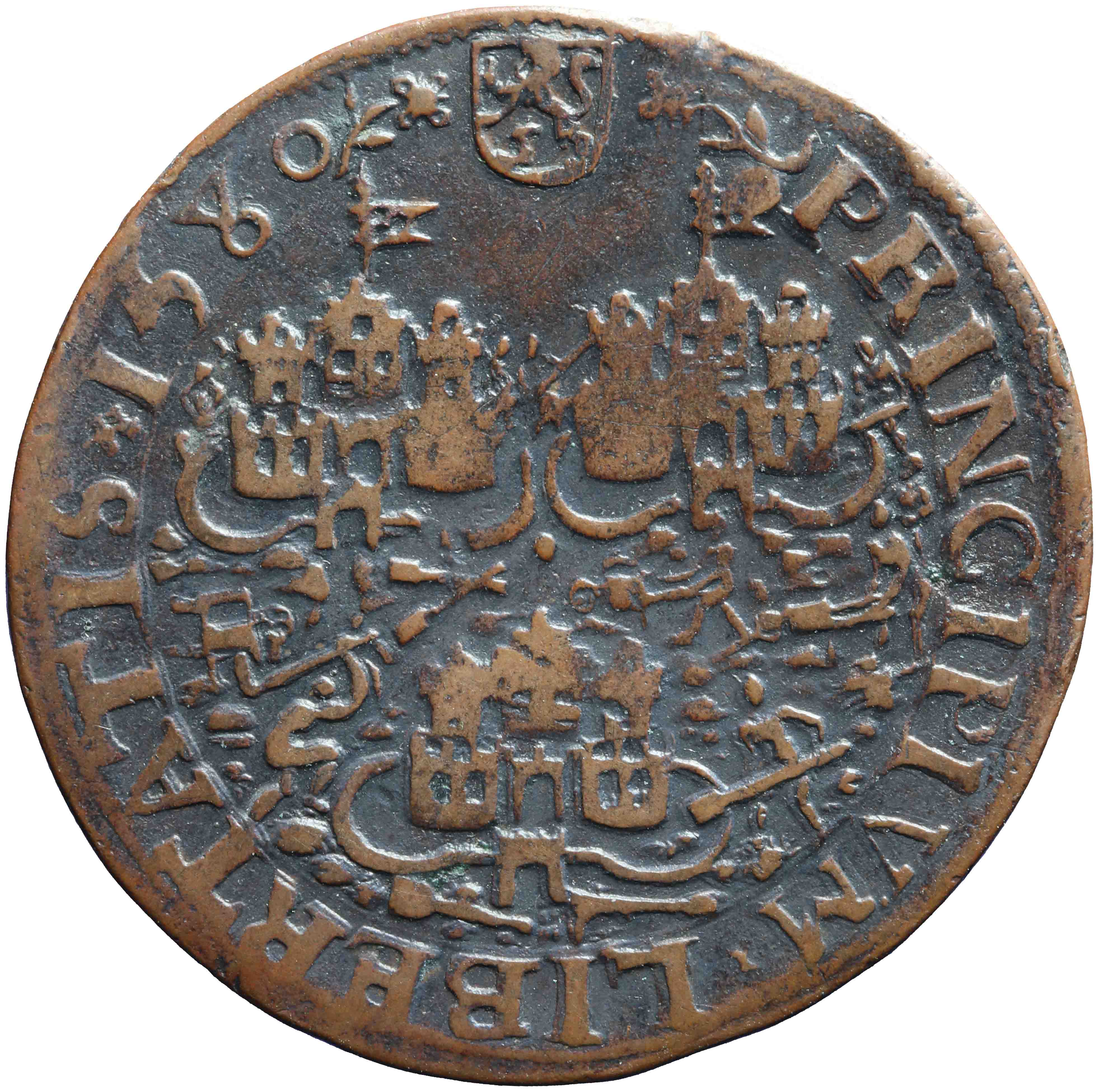 Afbeelding van de voorzijde. rekenpenning. Inventarisnummer:RP-02597