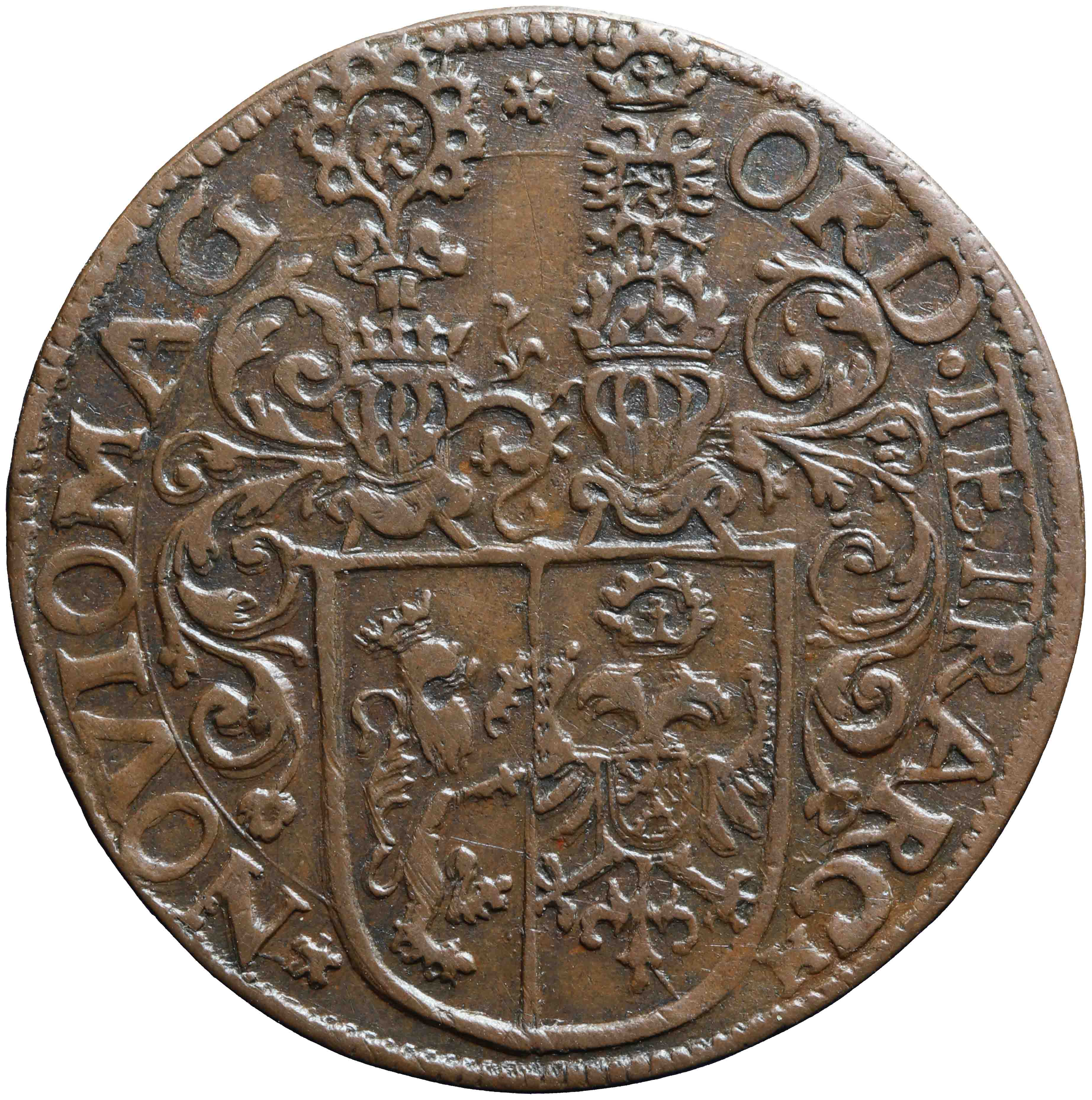 Afbeelding van de keerzijde. rekenpenning. Inventarisnummer:RP-03922