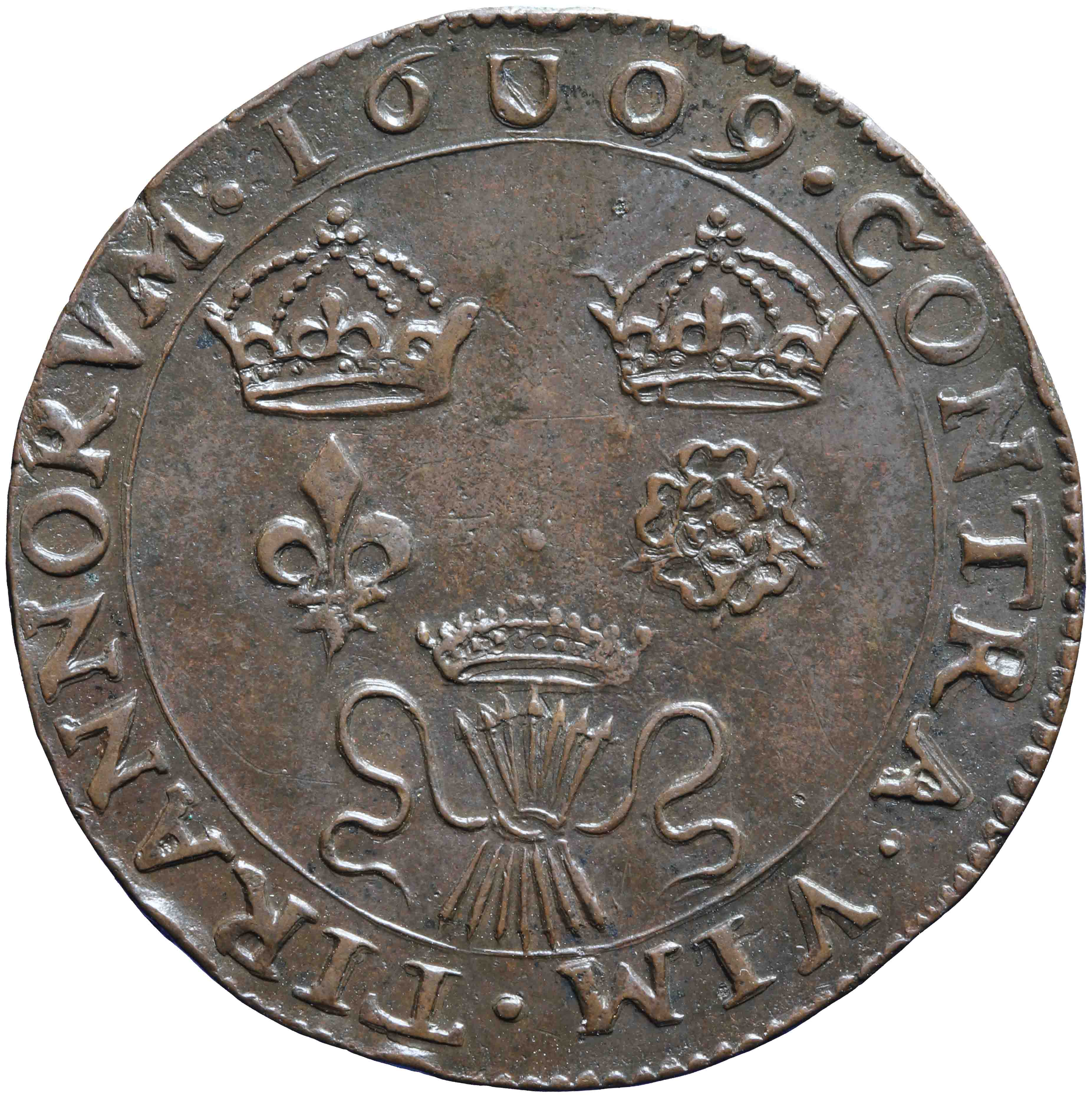 Afbeelding van de keerzijde. rekenpenning. Inventarisnummer:RP-03938