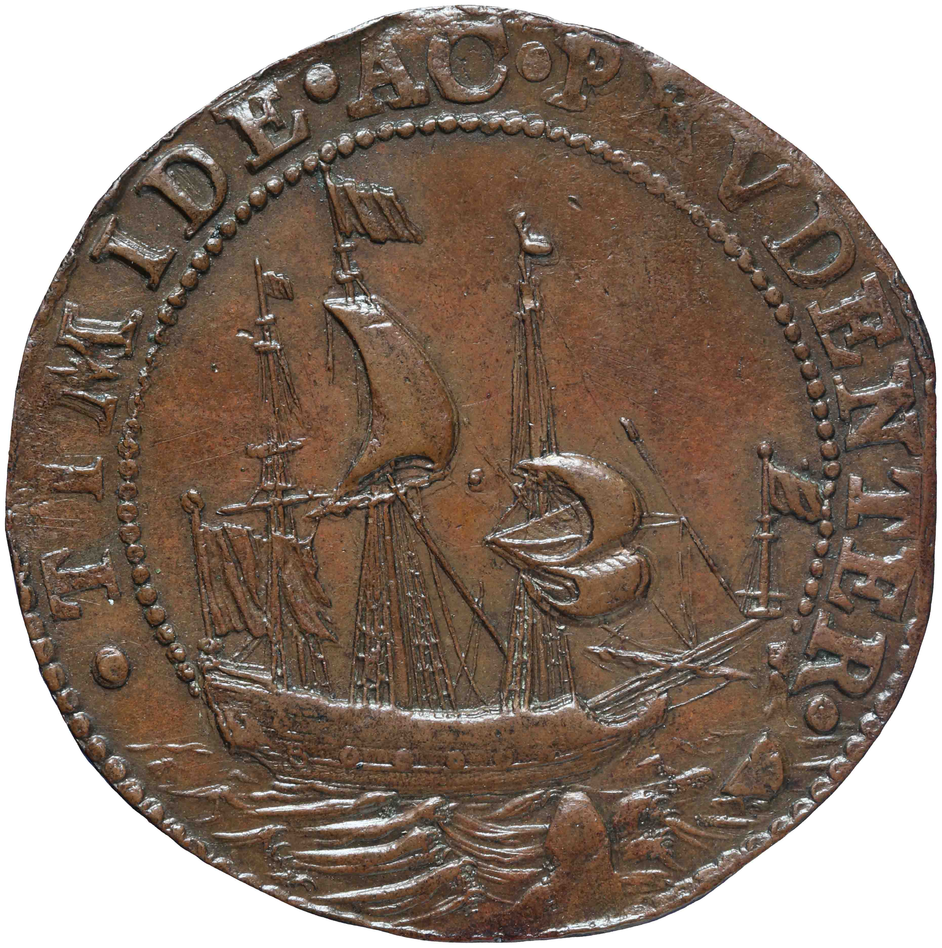 Afbeelding van de voorzijde. rekenpenning. Inventarisnummer:RP-04363