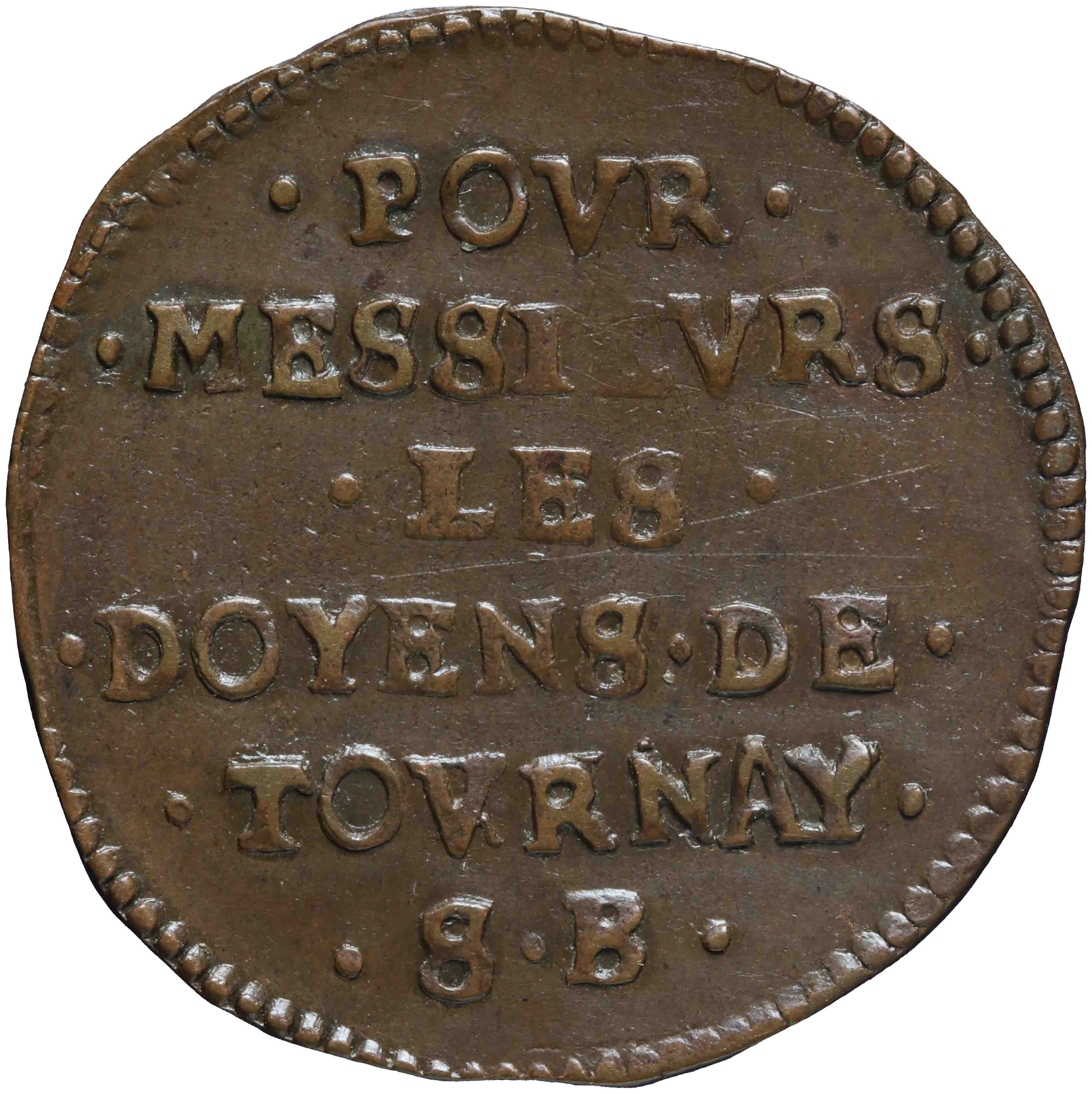 Afbeelding van de voorzijde. rekenpenning. Inventarisnummer:RP-04372