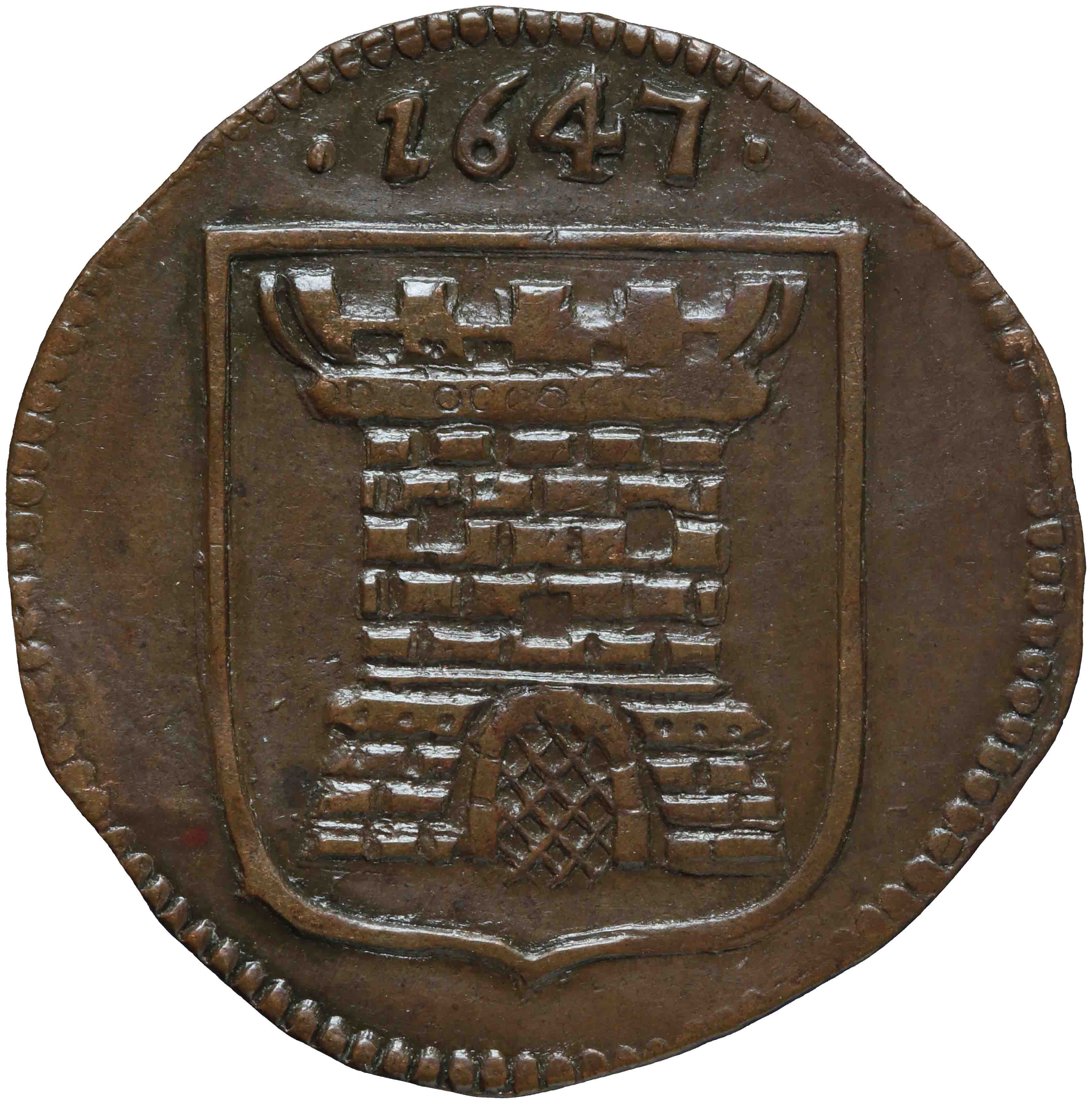 Afbeelding van de keerzijde. rekenpenning. Inventarisnummer:RP-04372