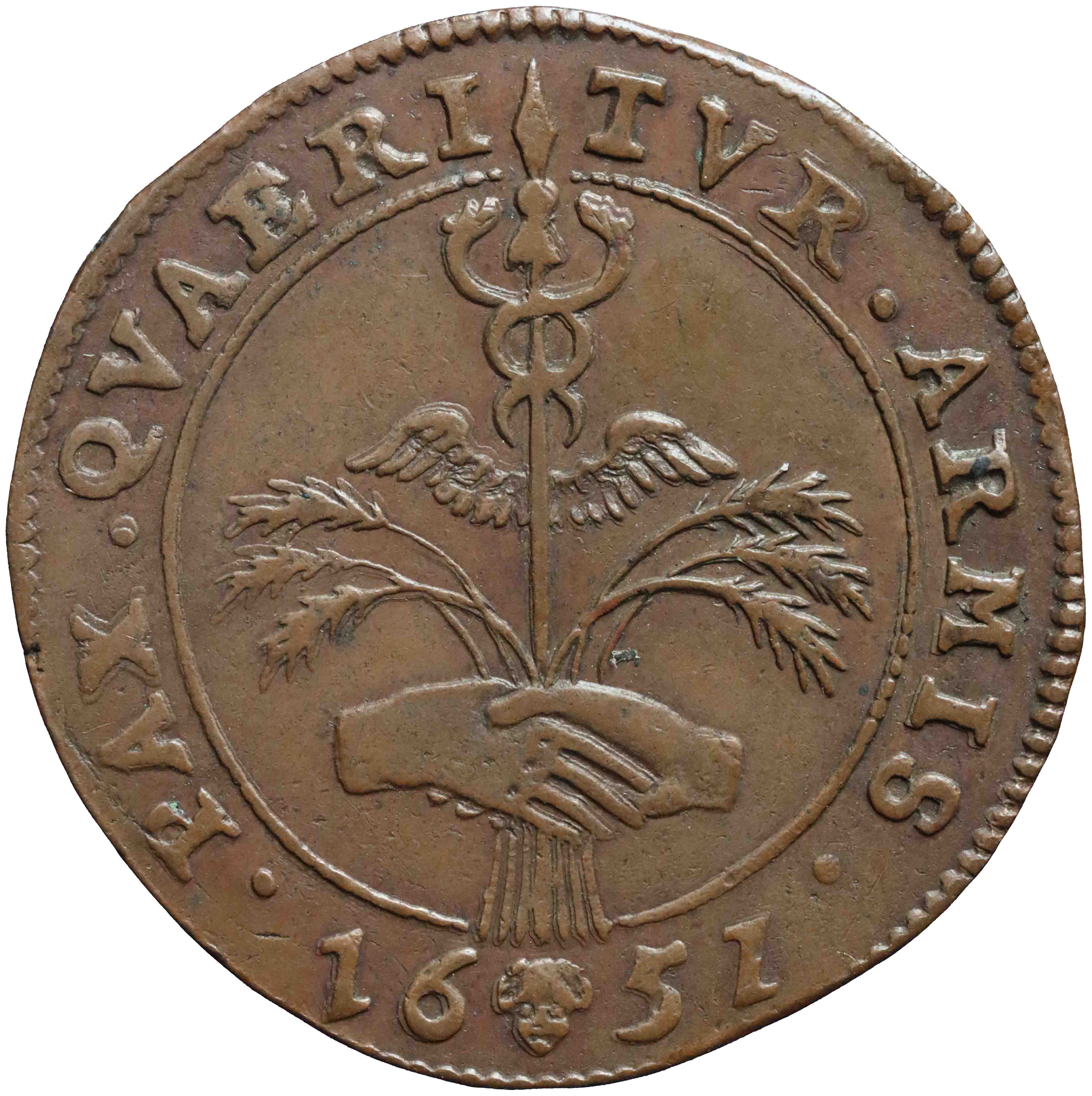 Afbeelding van de keerzijde. rekenpenning. Inventarisnummer:RP-04408