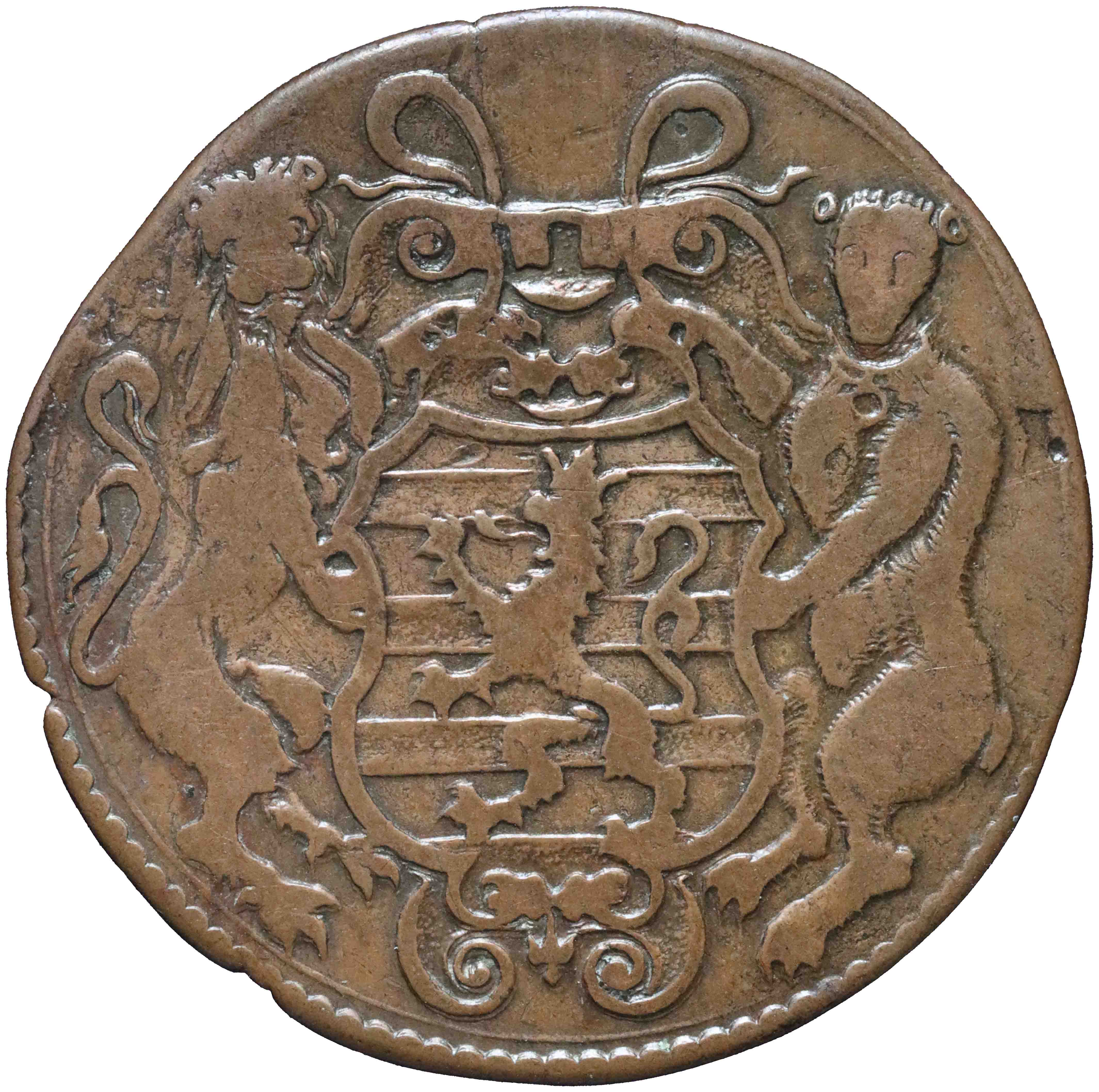 Afbeelding van de keerzijde. rekenpenning. Inventarisnummer:RP-04411