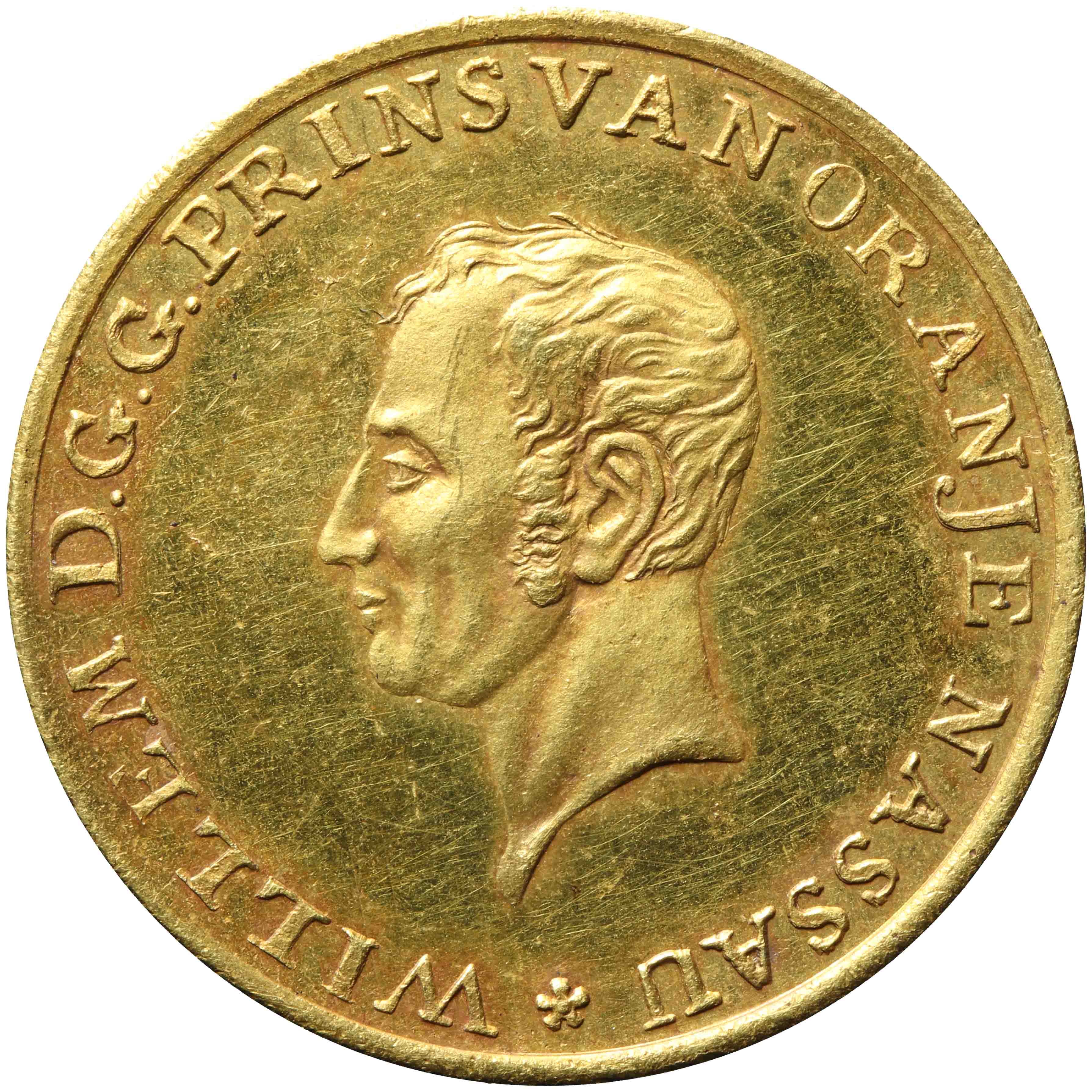 Afbeelding van de voorzijde. Inhuldiging van de prins van Oranje tot soeverein vorst (Willem I). Inventarisnummer:RP-05088