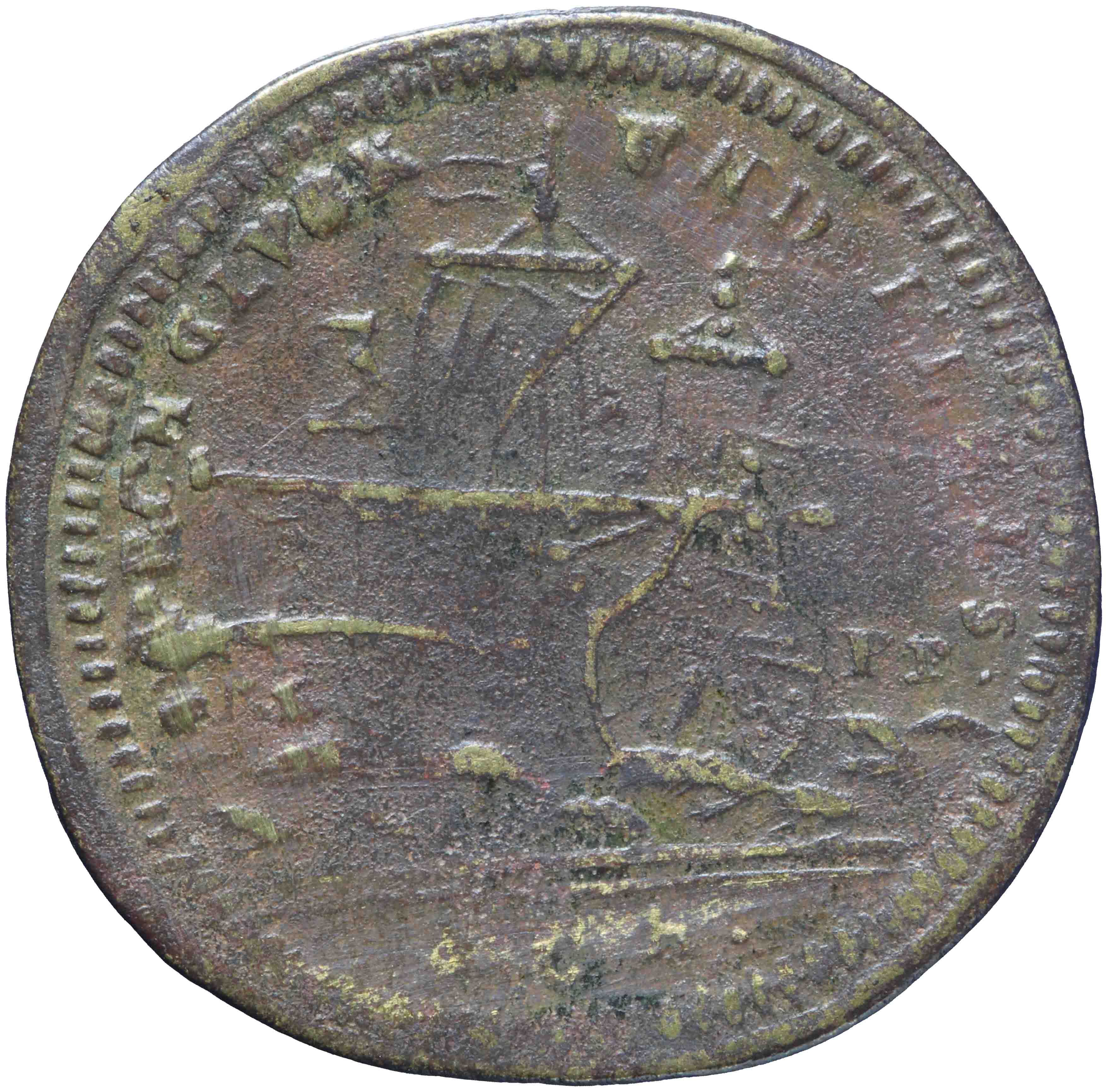 Afbeelding van de keerzijde. rekenpenning. Inventarisnummer:RP-05629