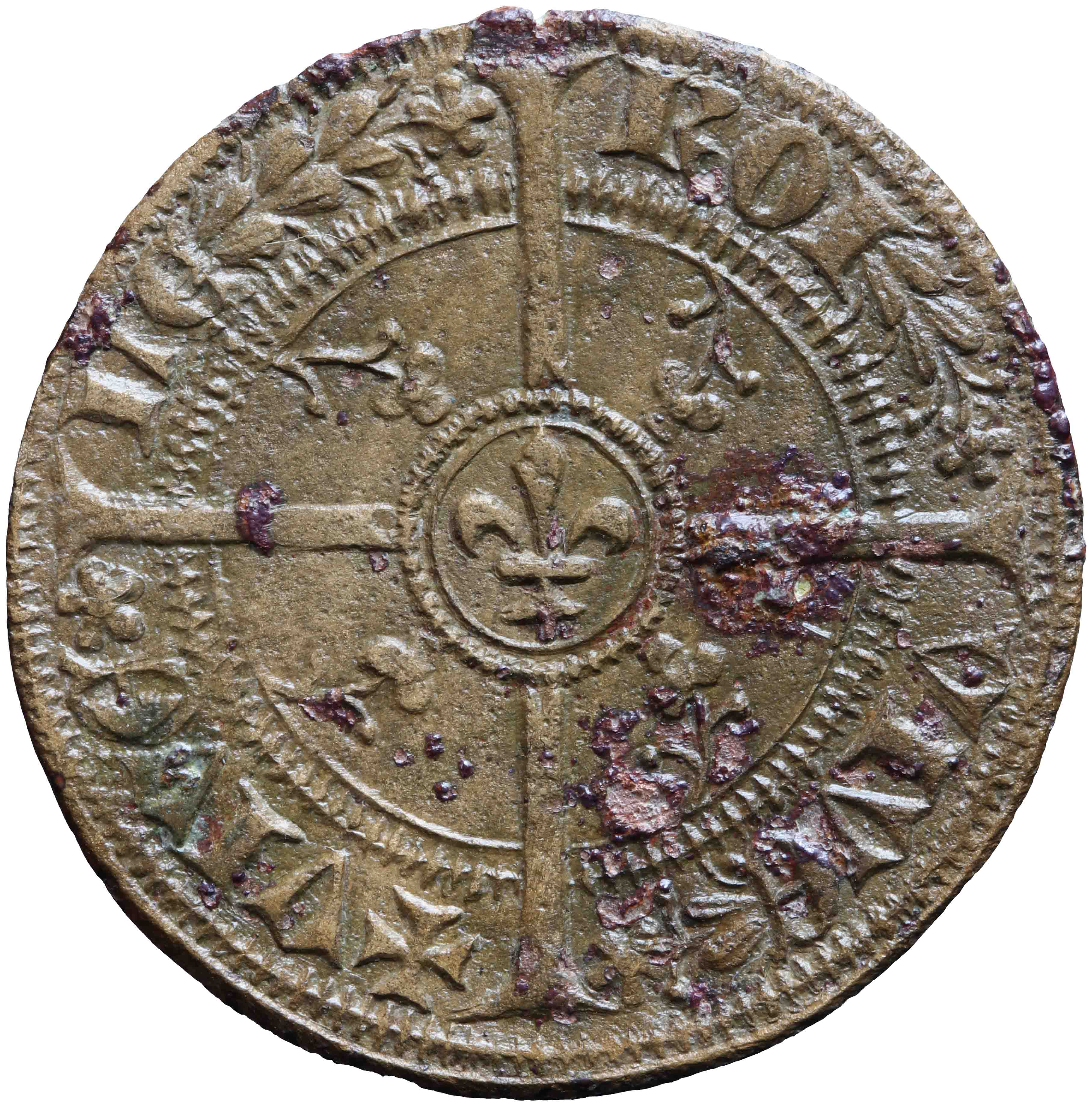 Afbeelding van de keerzijde. rekenpenning. Inventarisnummer:RP-22855