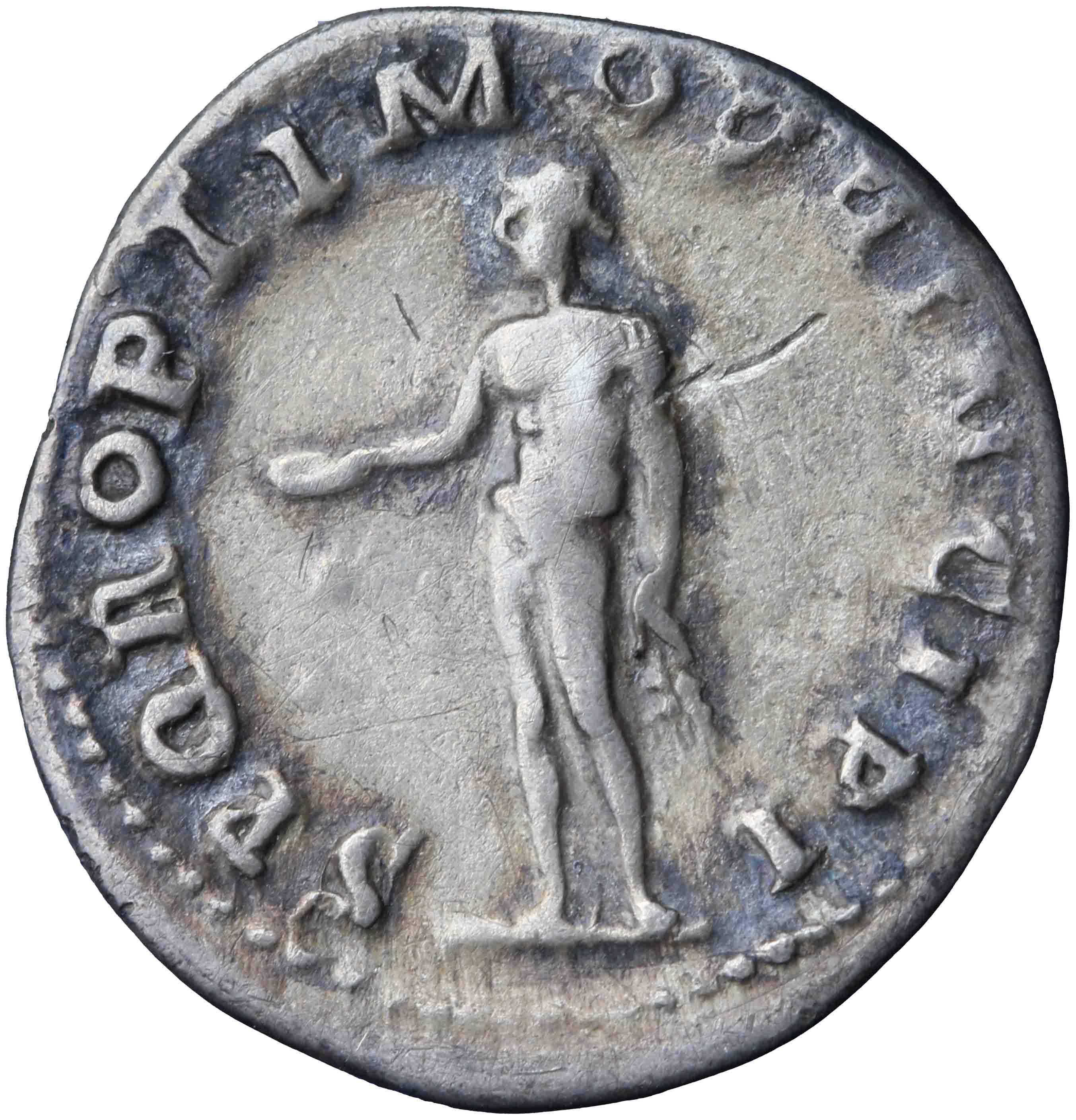 Afbeelding van de keerzijde. denarius. Inventarisnummer:SC-00875