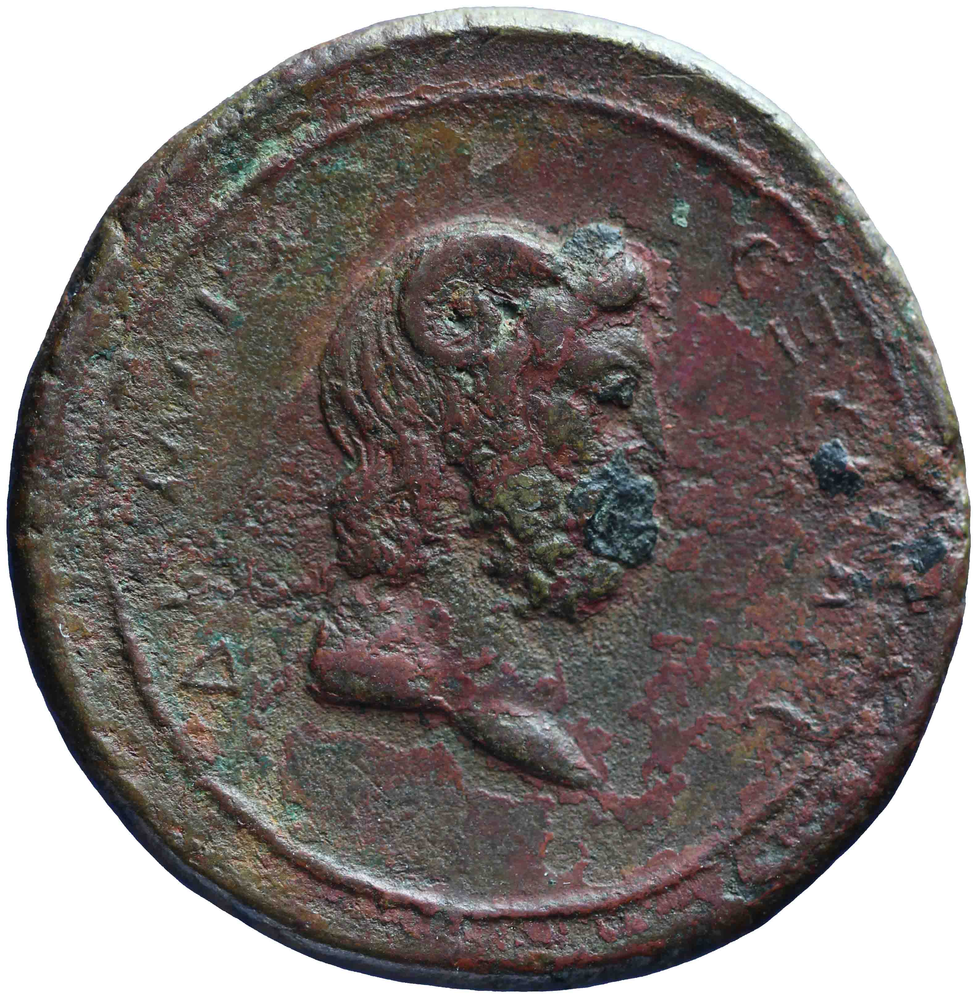 Afbeelding van de keerzijde. AE 30 mm. Inventarisnummer:SC-02882