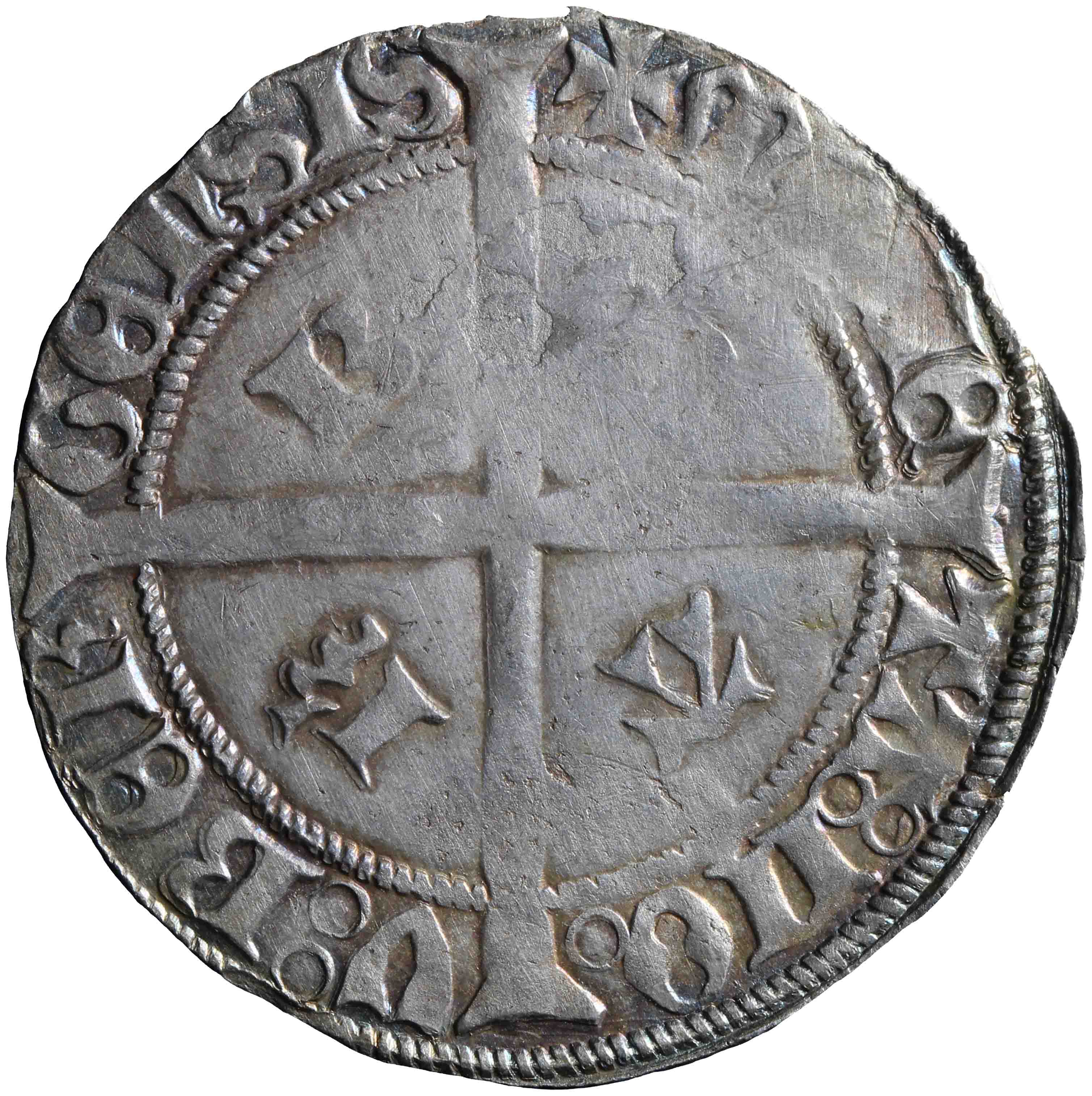 Afbeelding van de keerzijde. kromstaart ; twee groot Vlaams. Inventarisnummer:VO-00082