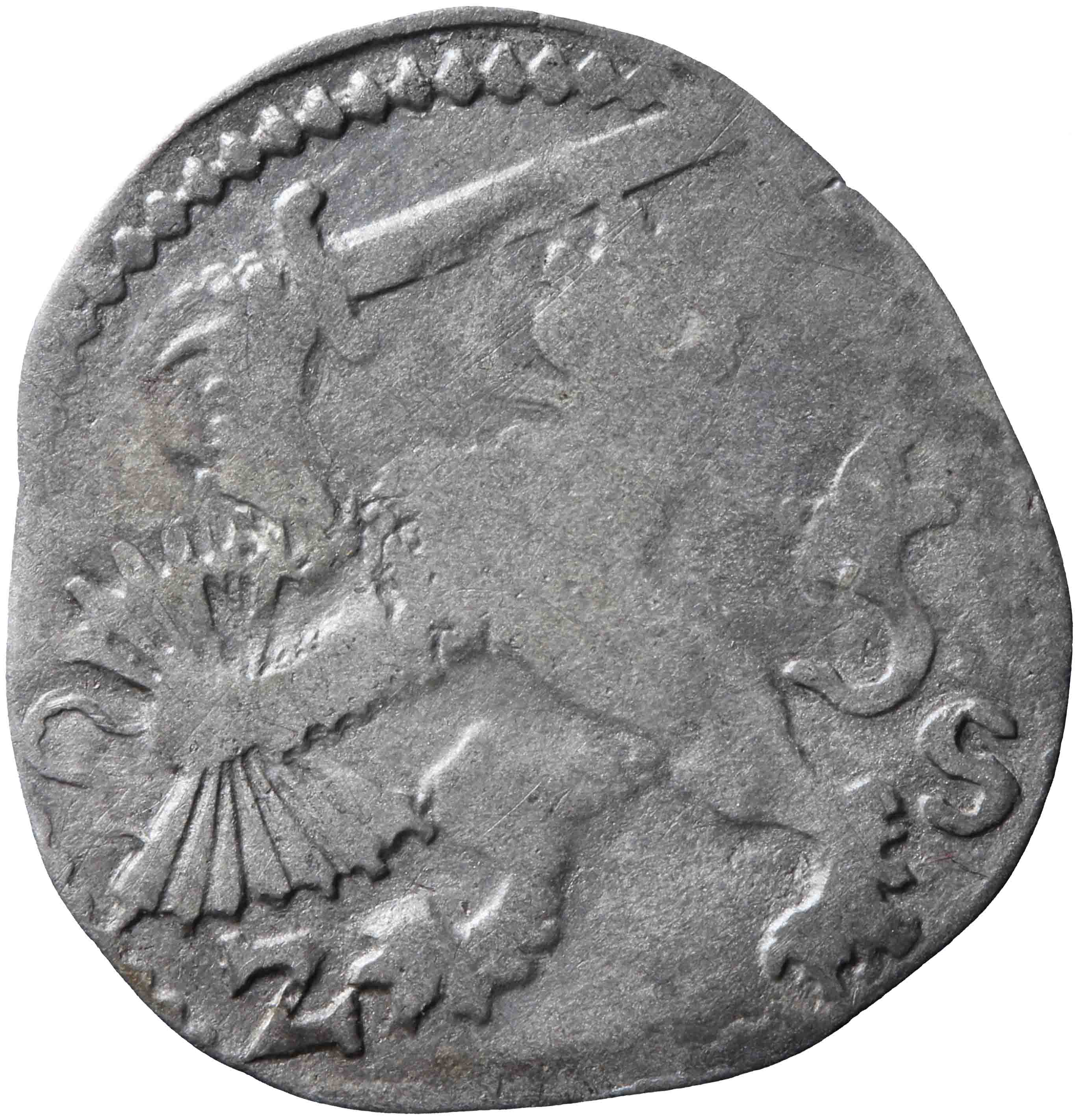 Afbeelding van de voorzijde. dubbele stuiver. Inventarisnummer:VO-00227