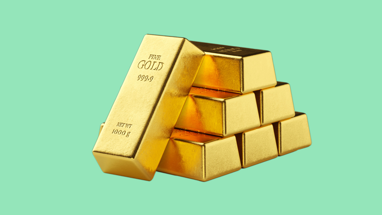 Visual van stapel goudstaven.